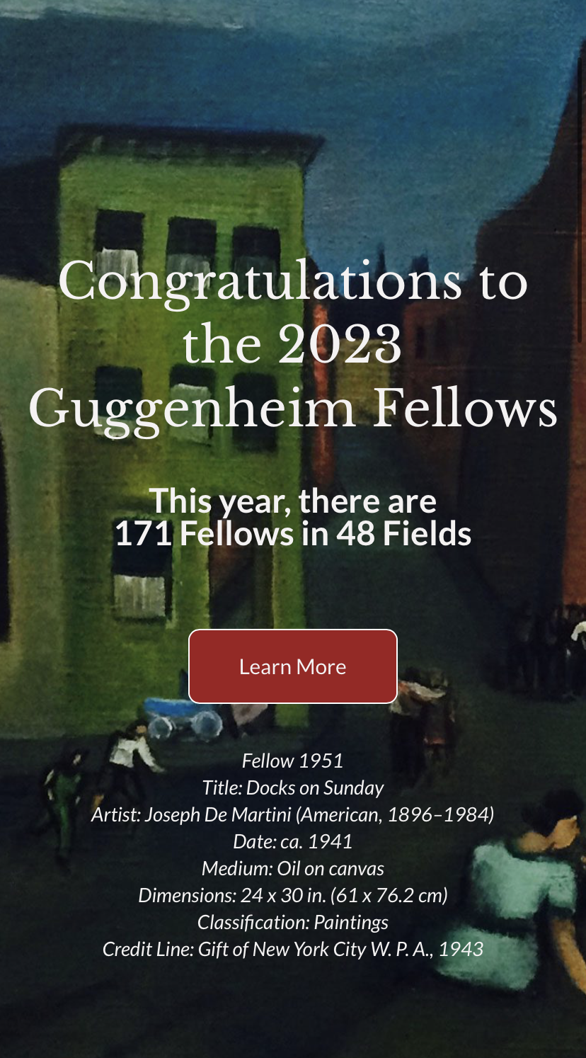 Congratulations to the 2023 Guggenheim Fellows
