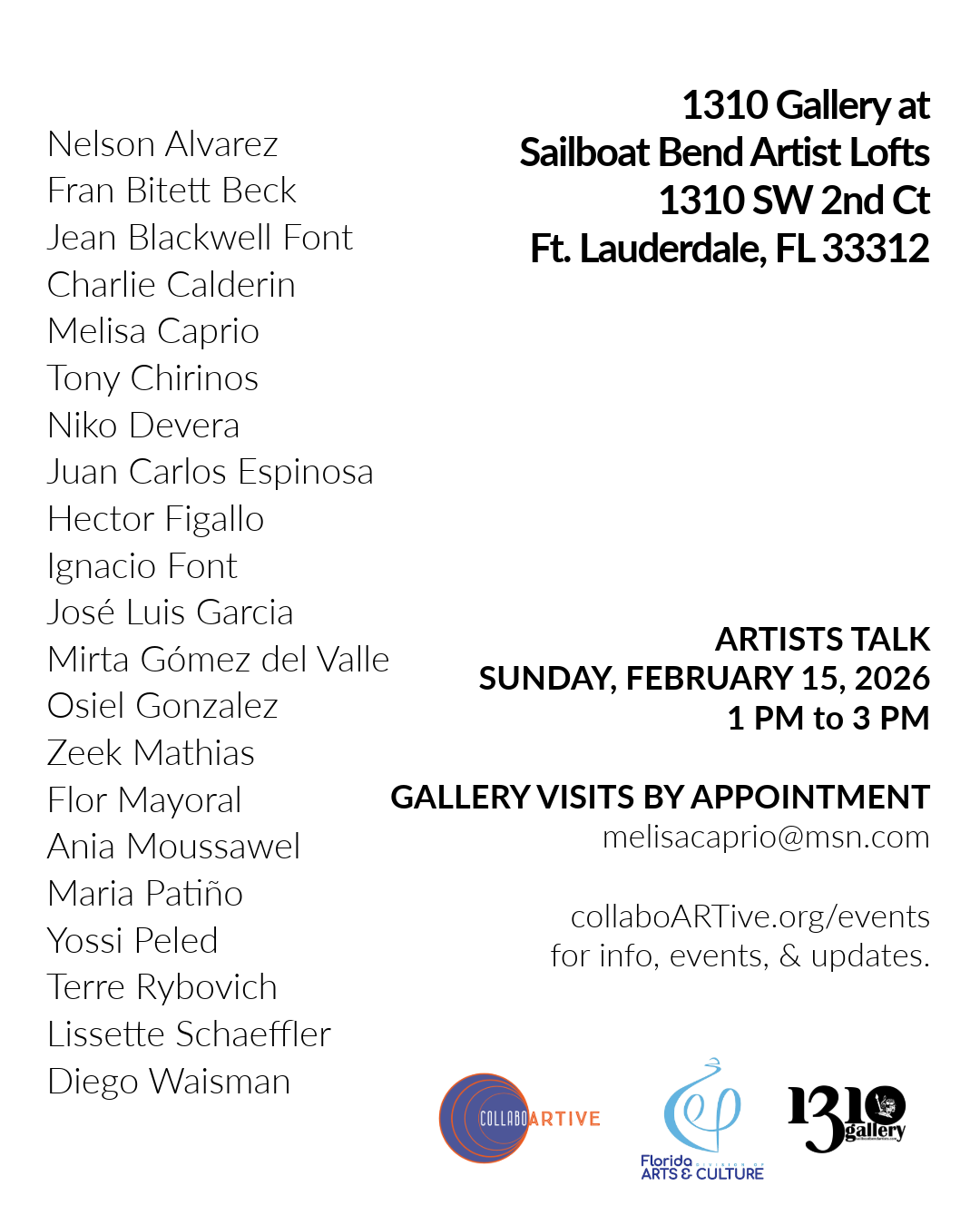 ENCORE!, 1310 Gallery at Sailboat Bend Artist Lofts