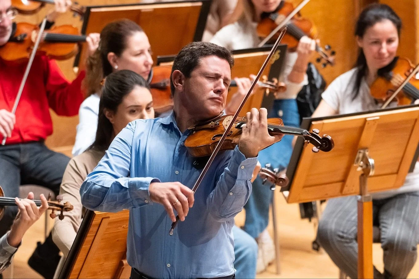 L.V. Beethoven Violin Concerto rehearsal with Sofia Philharmonic Orchestra and Maestro Conrad van Alphen