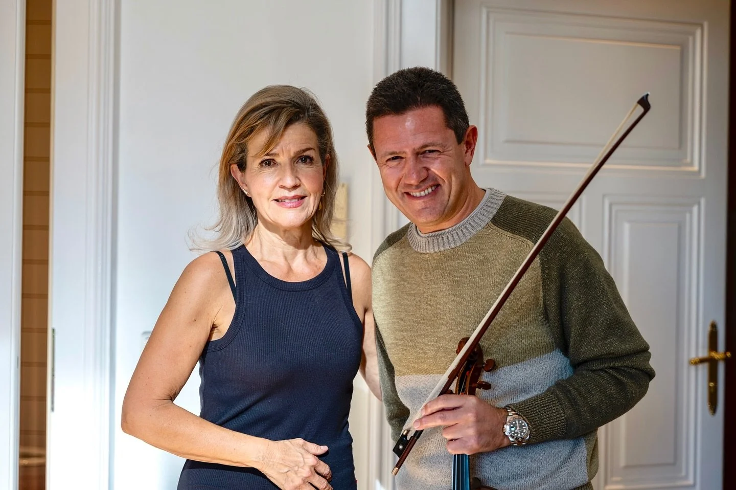 with Anne-Sophie Mutter before Johann Strauss Anniversary Concert with the Vienna Symphony Orchestra 🎶