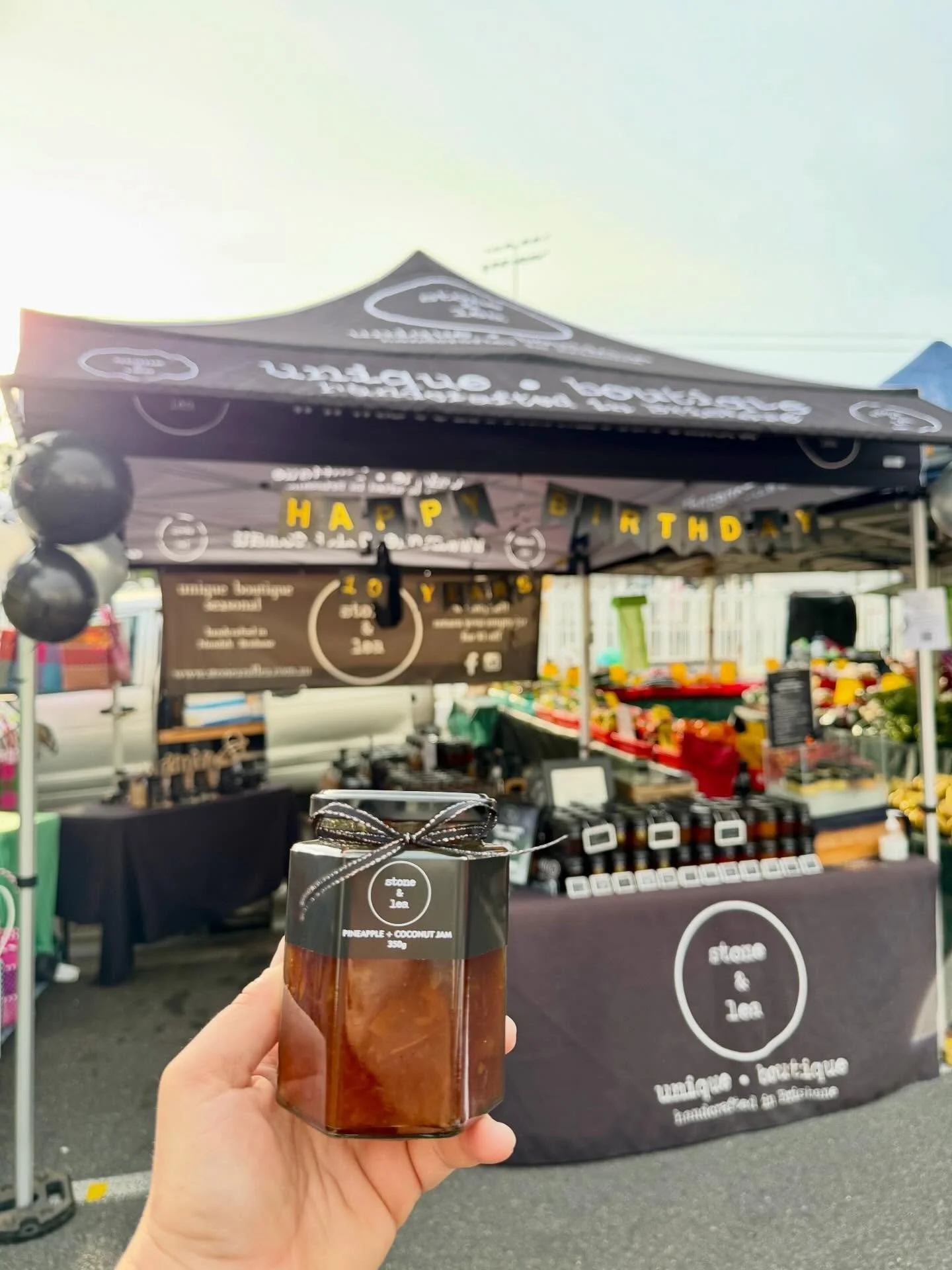 It&rsquo;s day two of our 10 year birthday celebrations and we&rsquo;re at the @nundahmarkets 🎉🎈🥳

🍍🥥 $5 jars of Pineapple + Coconut Jam with every purchase as a THANK YOU for all the love &amp; support over the past decade! 🫶🏼

https://www.st