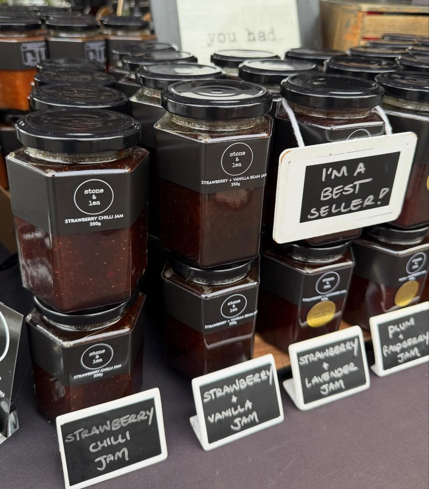 🍓3 flavours of Strawberry Jam here today at the @carseldinefarmersmarkets 🍓
&bull; Vanilla Bean
&bull; Lavender (our Best Seller!)
&bull; Chilli 

Also available online, markets open until 12noon 

https://bit.ly/StoneandLeaJamsMarmalades
