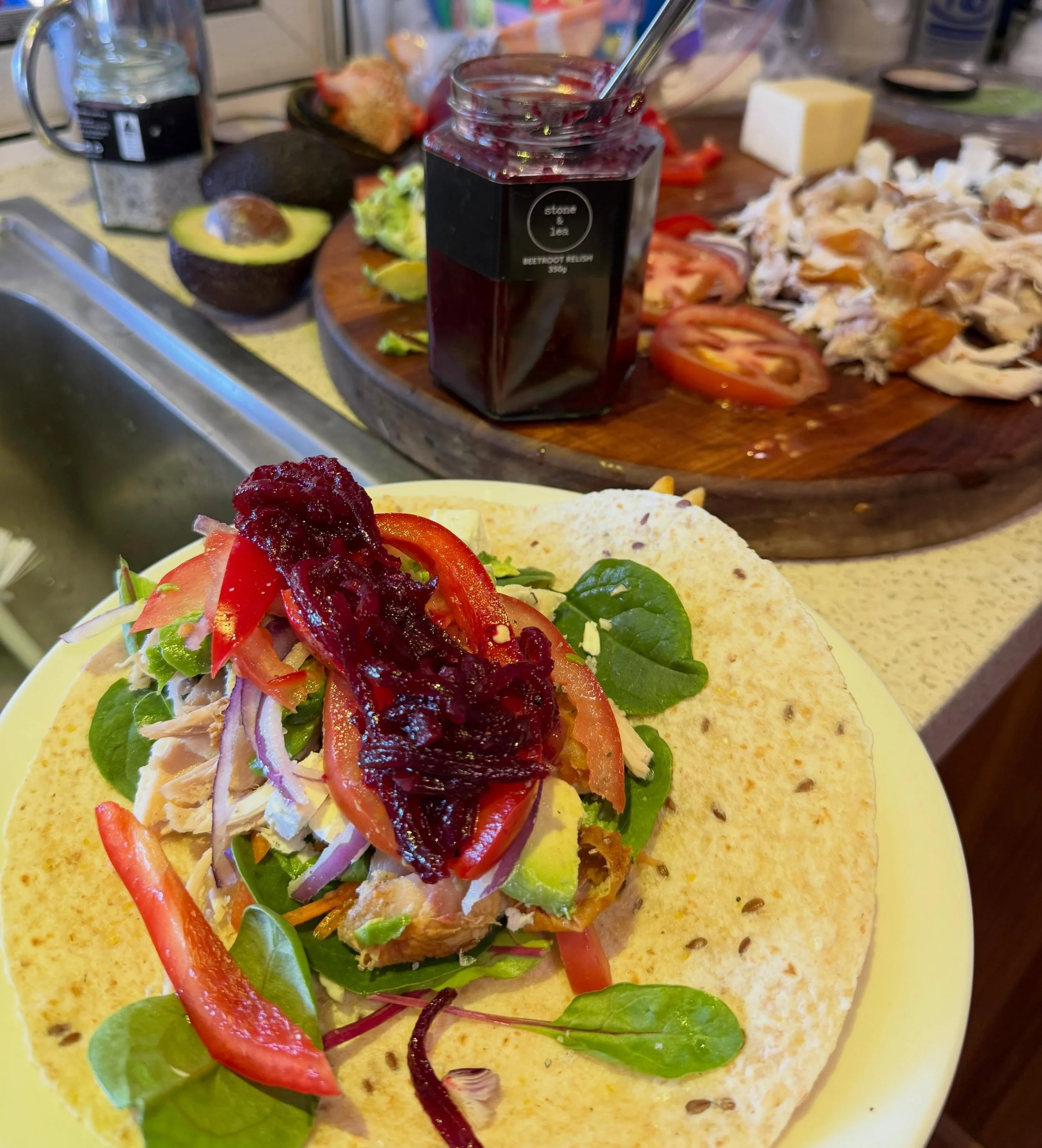 Lunch is sorted and we absolutely LOVE our Beetroot Relish on our wraps 🌯👏🏼

SHOP: http://bit.ly/StoneandLea-BeetrootRelish