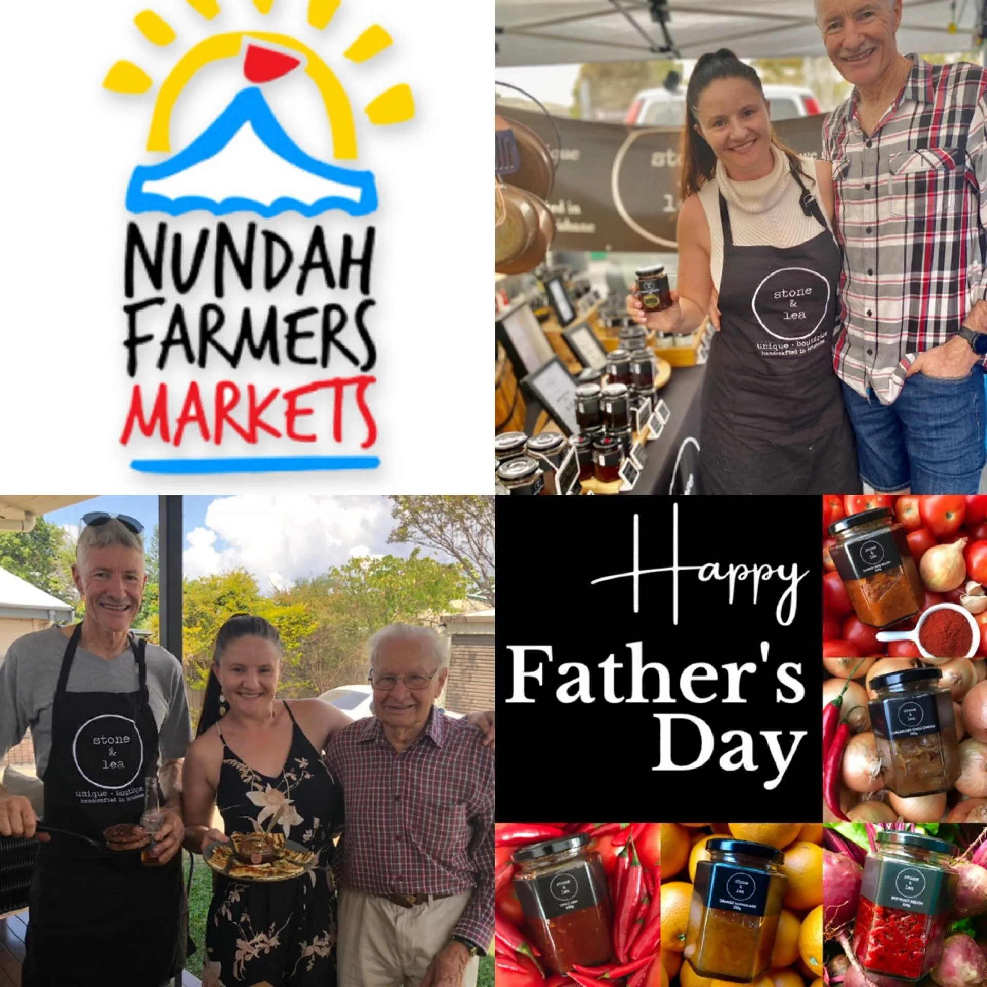 𝓗𝓪𝓹𝓹𝔂 𝓕𝓪𝓽𝓱𝓮𝓻&rsquo;𝓼 𝓓𝓪𝔂 to all the Dads and Father figures today 💙 We hope you have a wonderful day! We&rsquo;re at the @nundahmarkets until 12noon 

Our Dad Lindsays favourite is Lemon Curd 🍋 and our Granddad Les is our fruity Jams