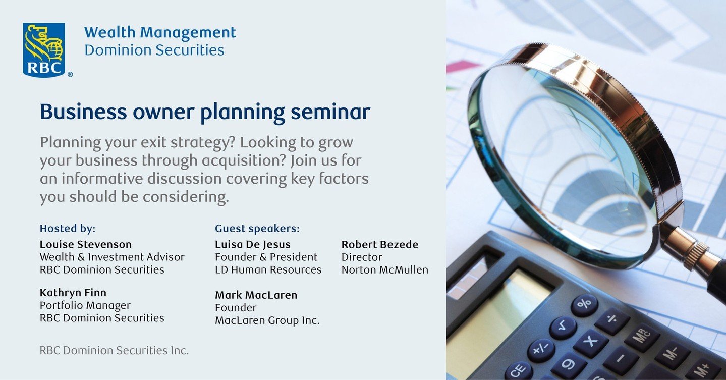 Did you miss our last RBC seminar? Don't worry, we have another one coming up!⁠
⁠
Join us on May 15th for the RBC Business Owner Planning Seminar, where LD Human Resources will provide essential insights on how to effectively prepare your human capit
