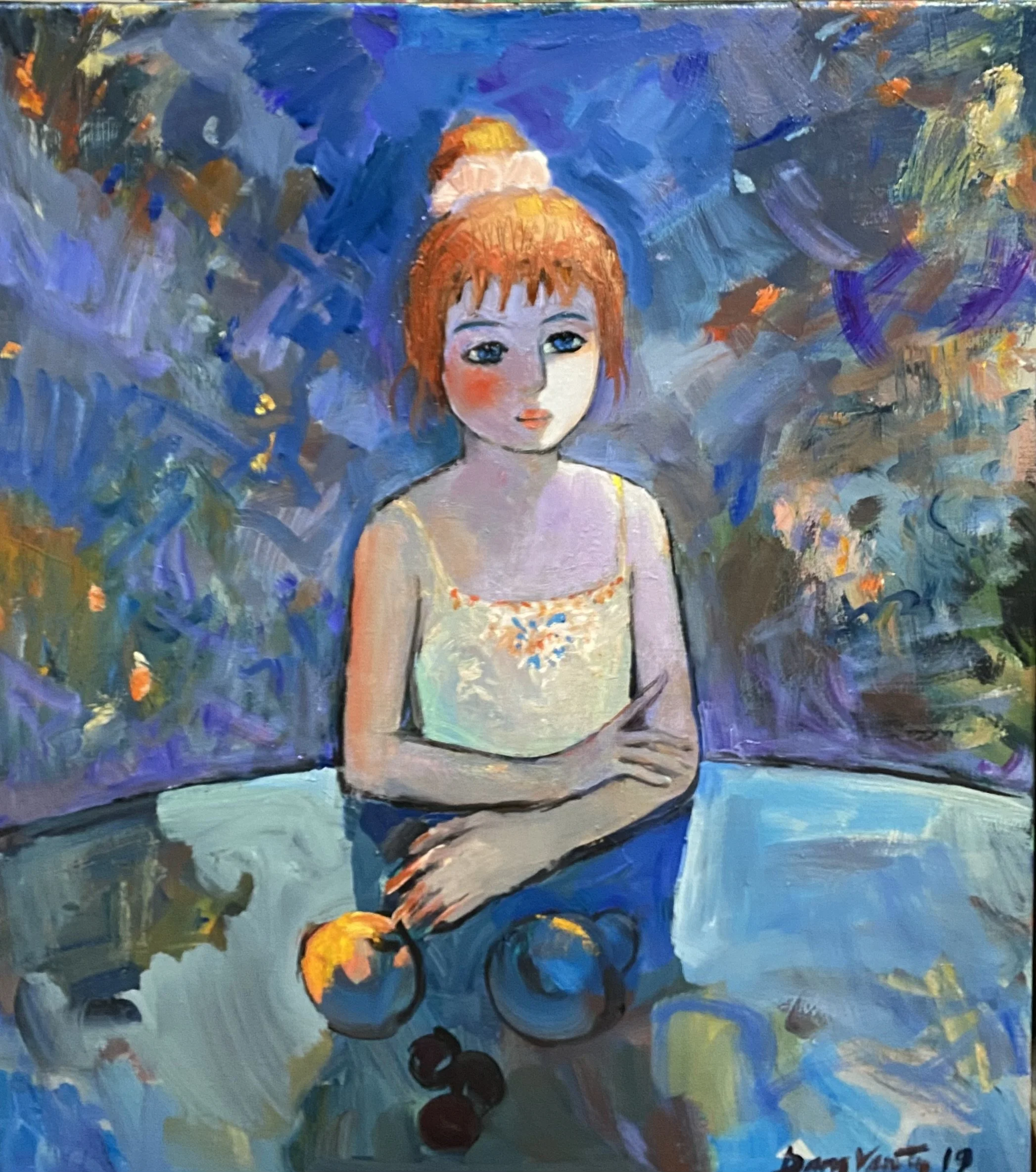 Ny singlet. Olje på lerret. 60x70cm. Kr 16 000