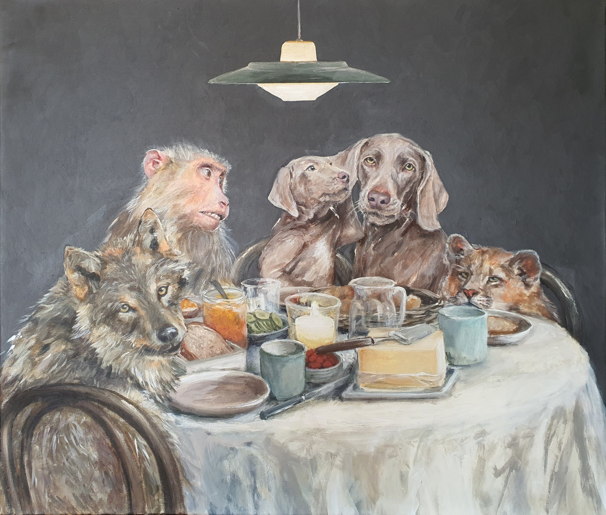 Måltid. 82x94cm. Kr22050