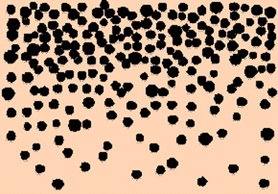 Fig. 2- Simple schematic of functional grading in a laminated ceramic, showing changing fugitive pore filler content.