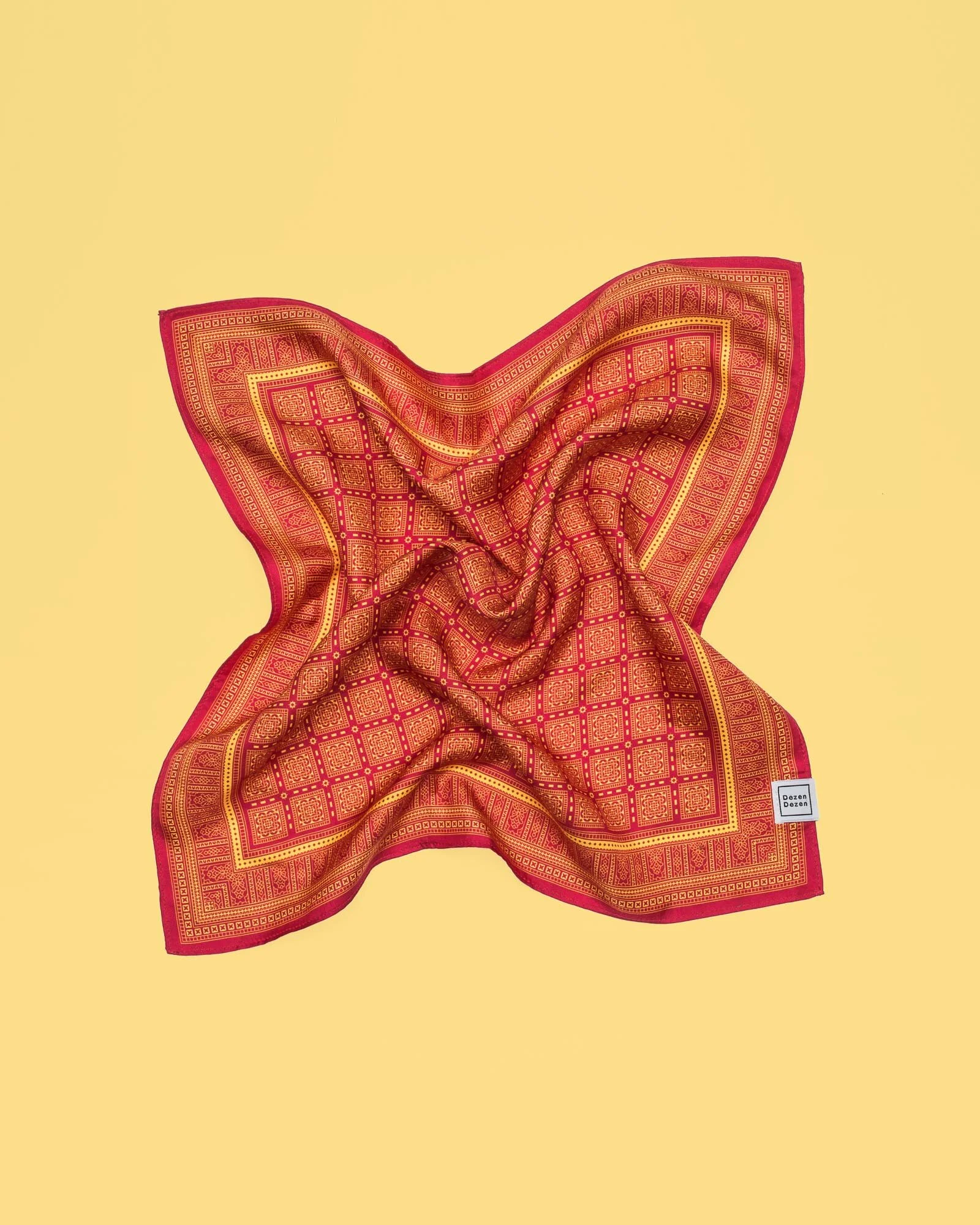 Kerchief Silk Dezen Dezen - Red and Yellow2.jpg