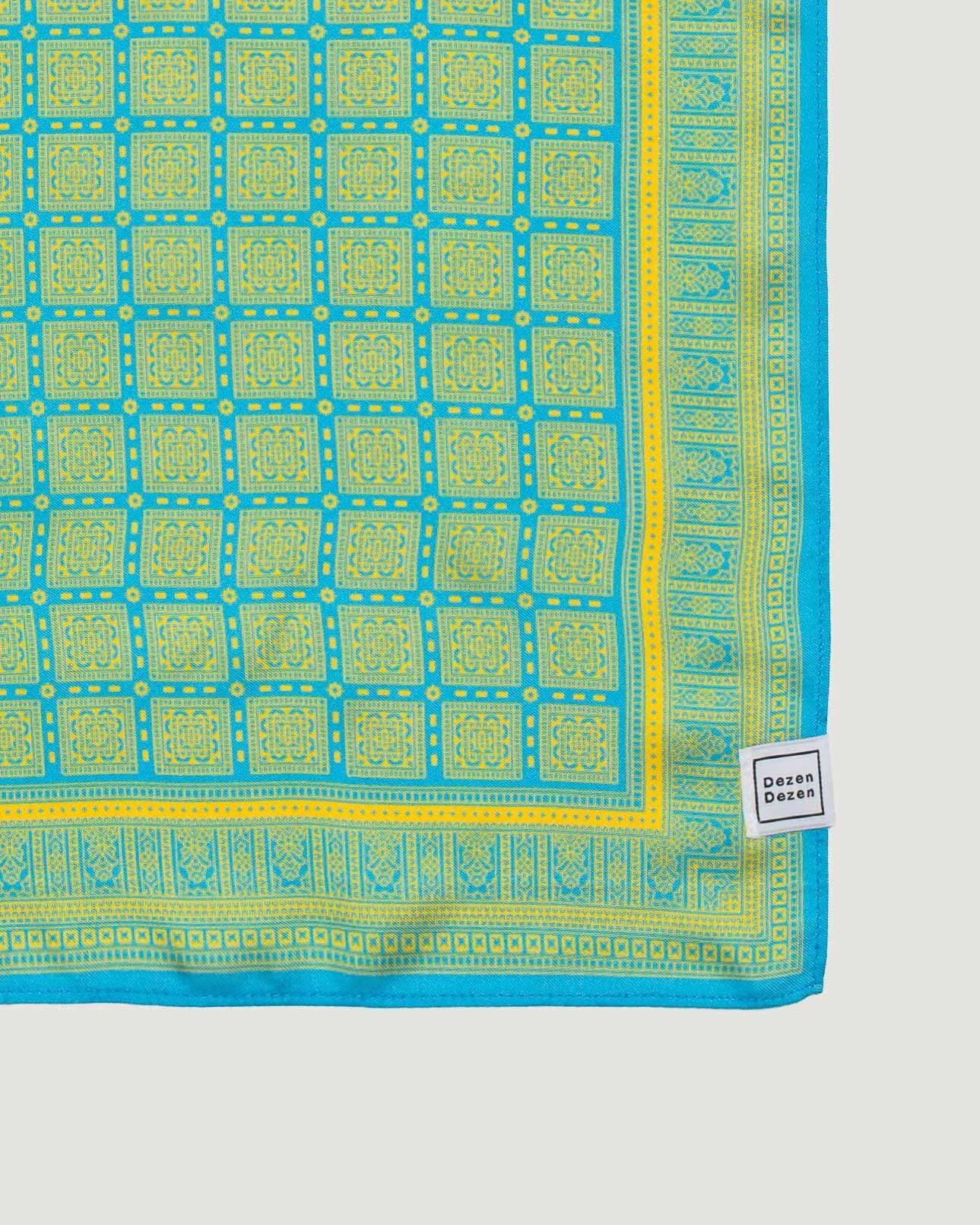 Kerchief Silk Dezen Dezen - Light blue and Yellow1.jpg