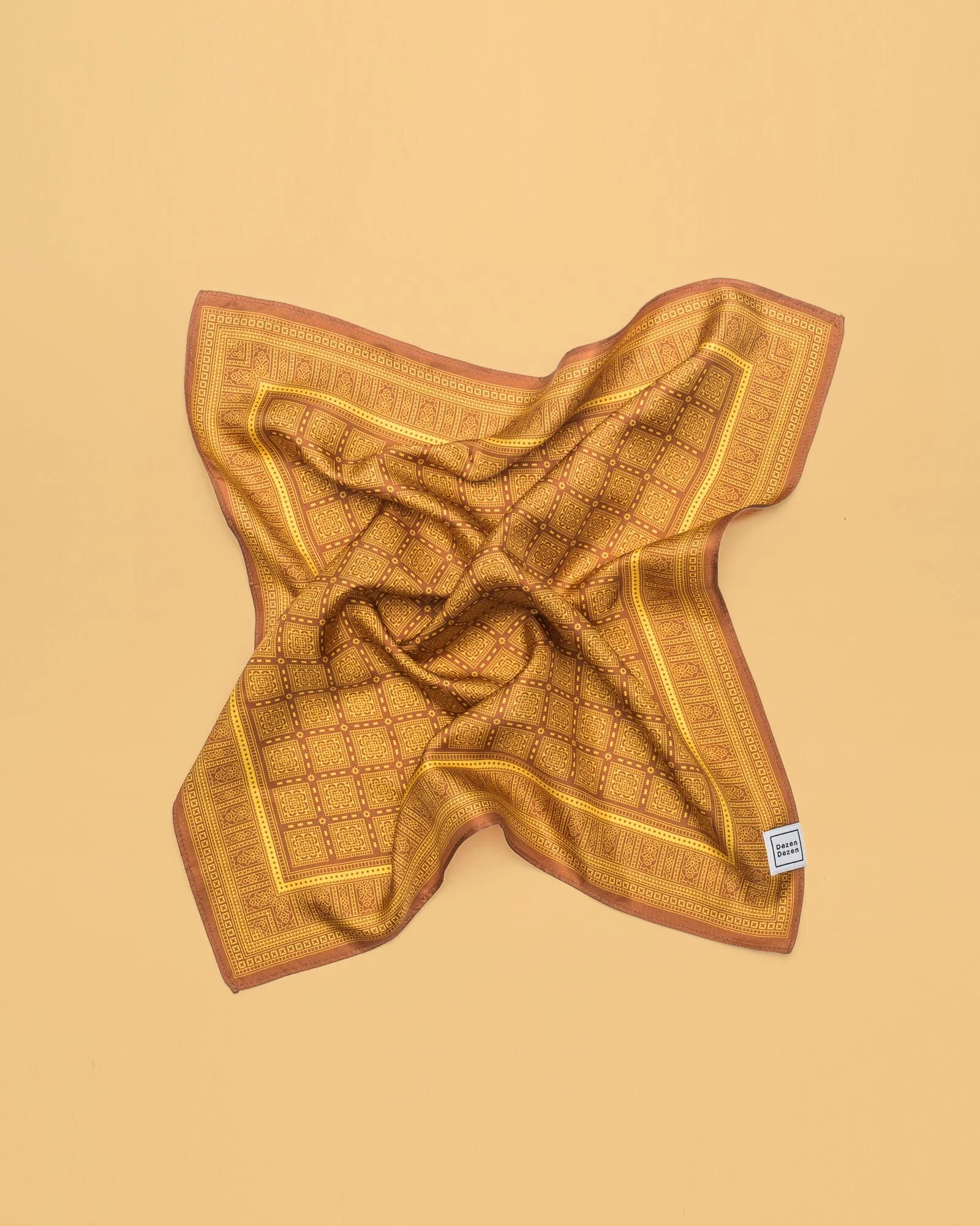 Kerchief Silk Dezen Dezen - caramel and Yellow 1.jpg