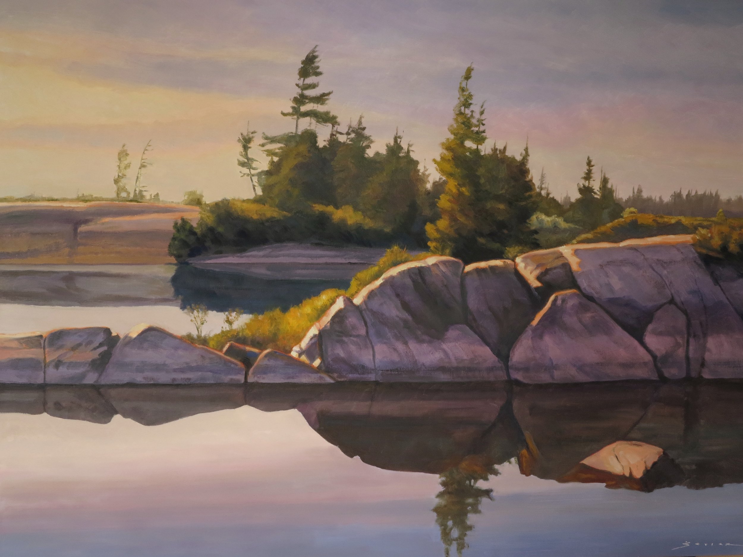  Evening Bayfield Inlet,&nbsp;36 x 48, oil 