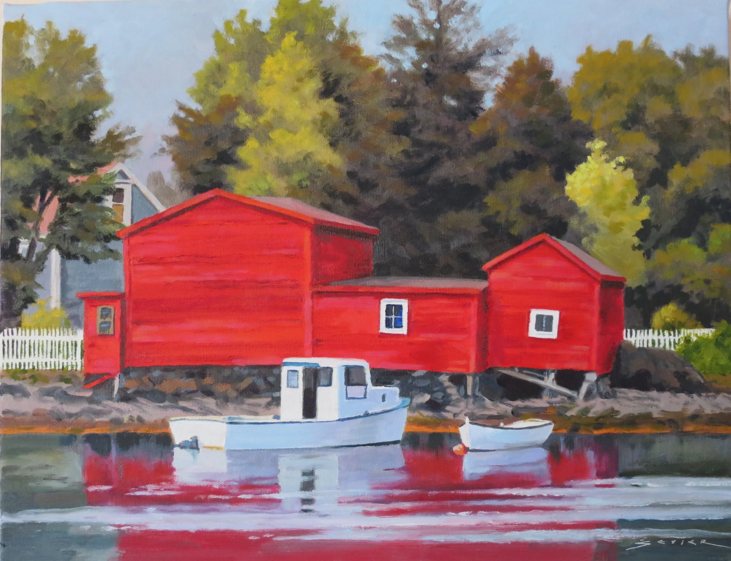  Red Sheds/NFL, 14 x 18 oil 
