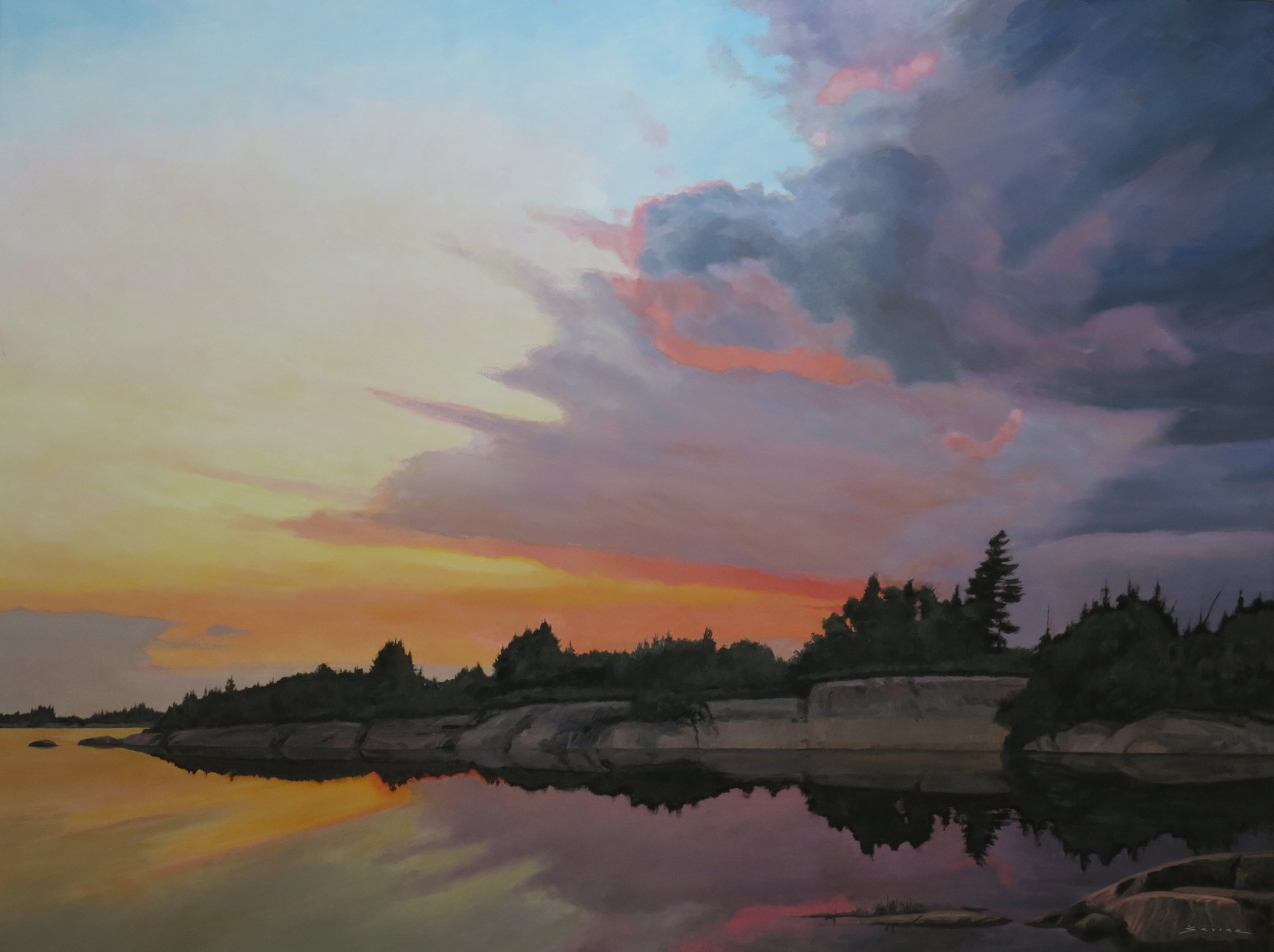  Geo. Bay Sunset,&nbsp;36 x 48 oil 