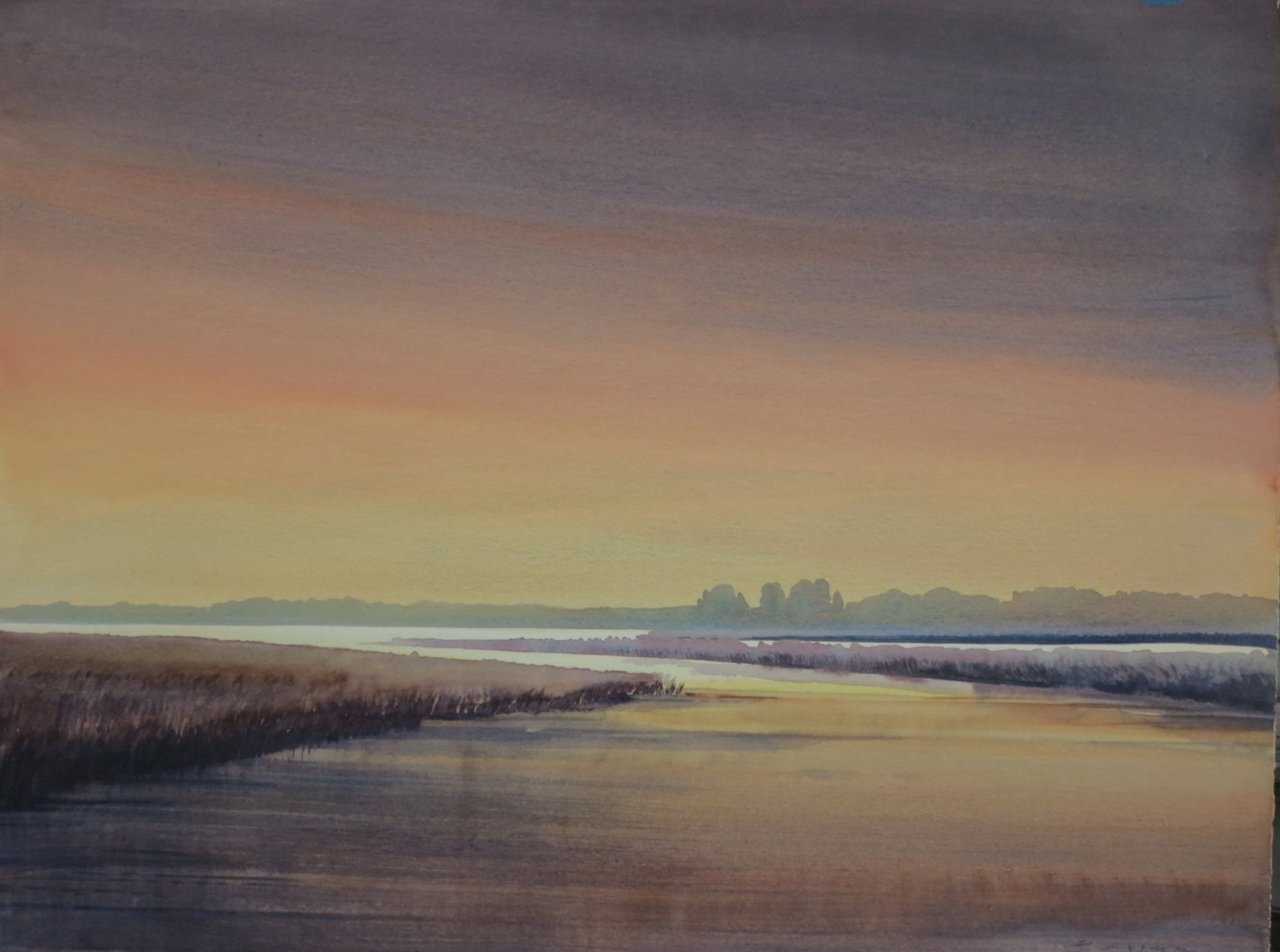  Evening at Long Point 22 x 30 watercolour 