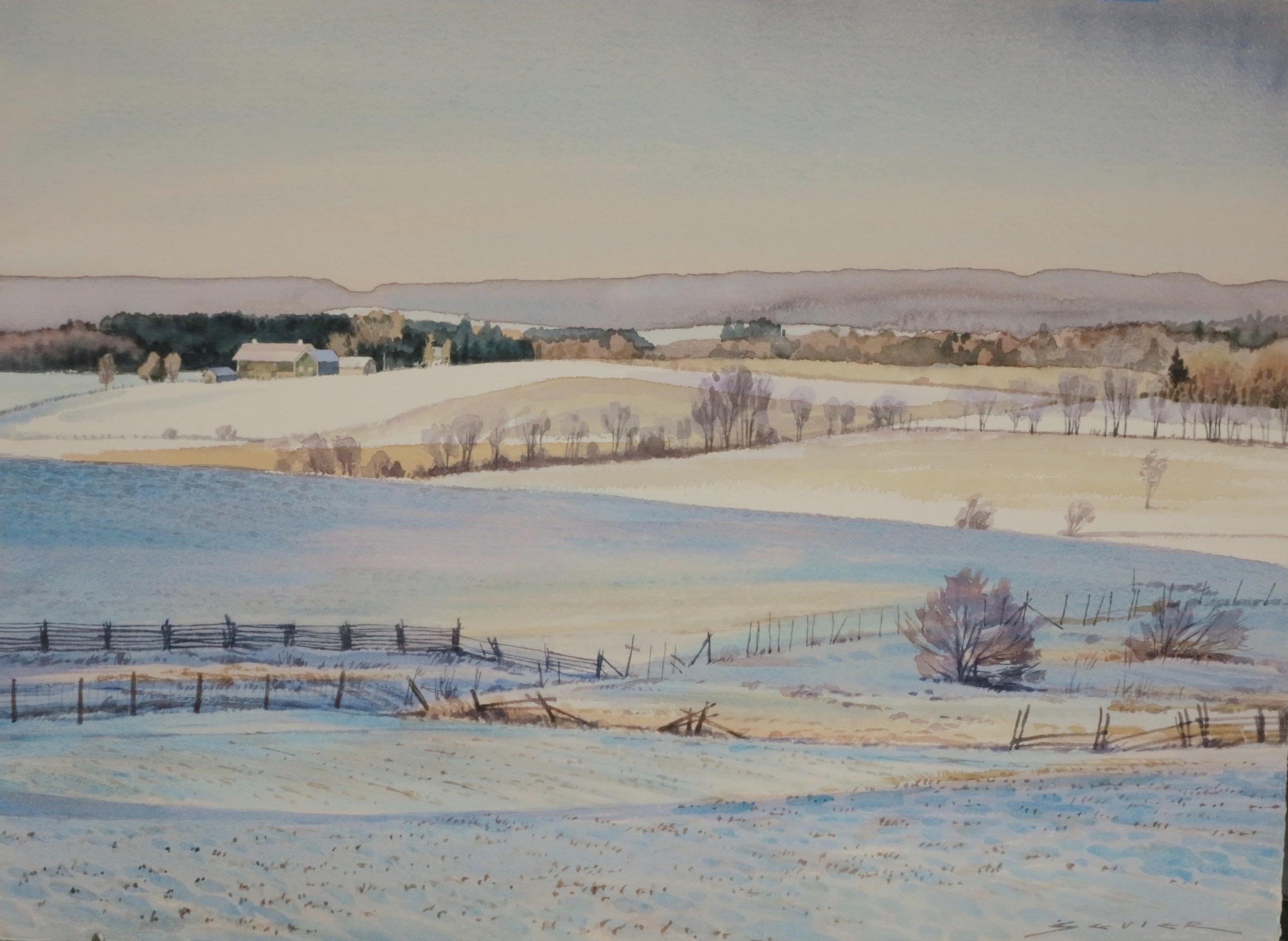  Winter near Rice Lake 22 x 30 watercolour 