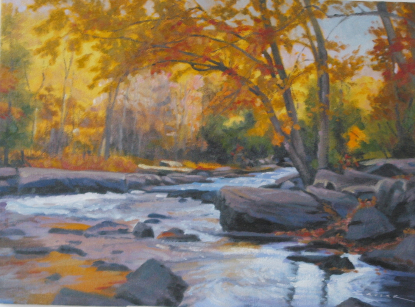  Looking Down Oxtongue Rapids, 12 x 16, oil 