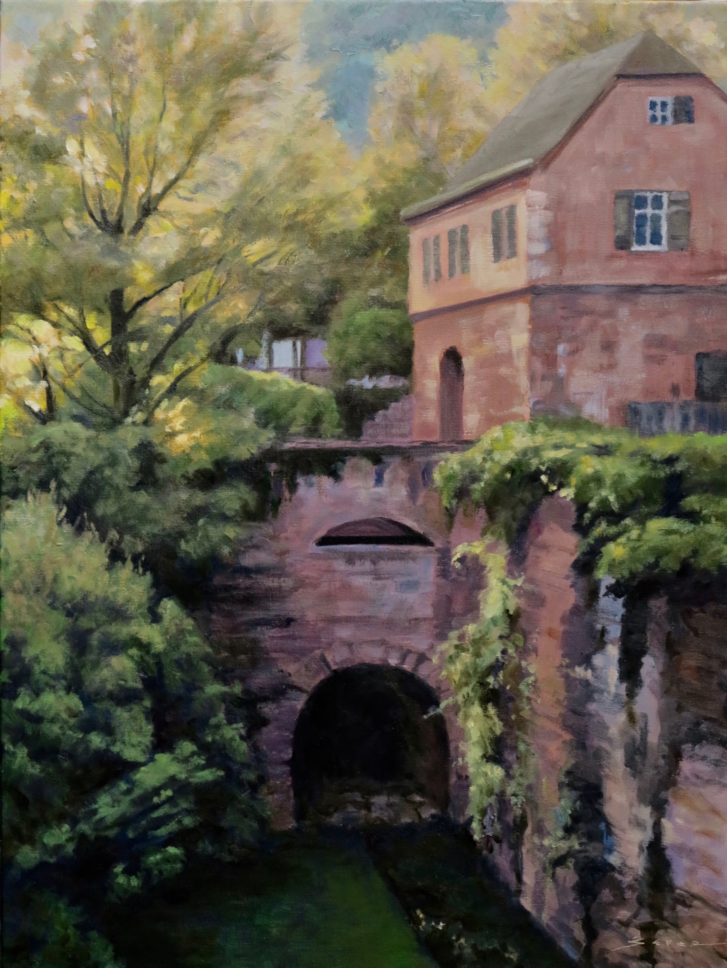 Castle Ruins, Heidelberg, Germany         24" x 18" oil