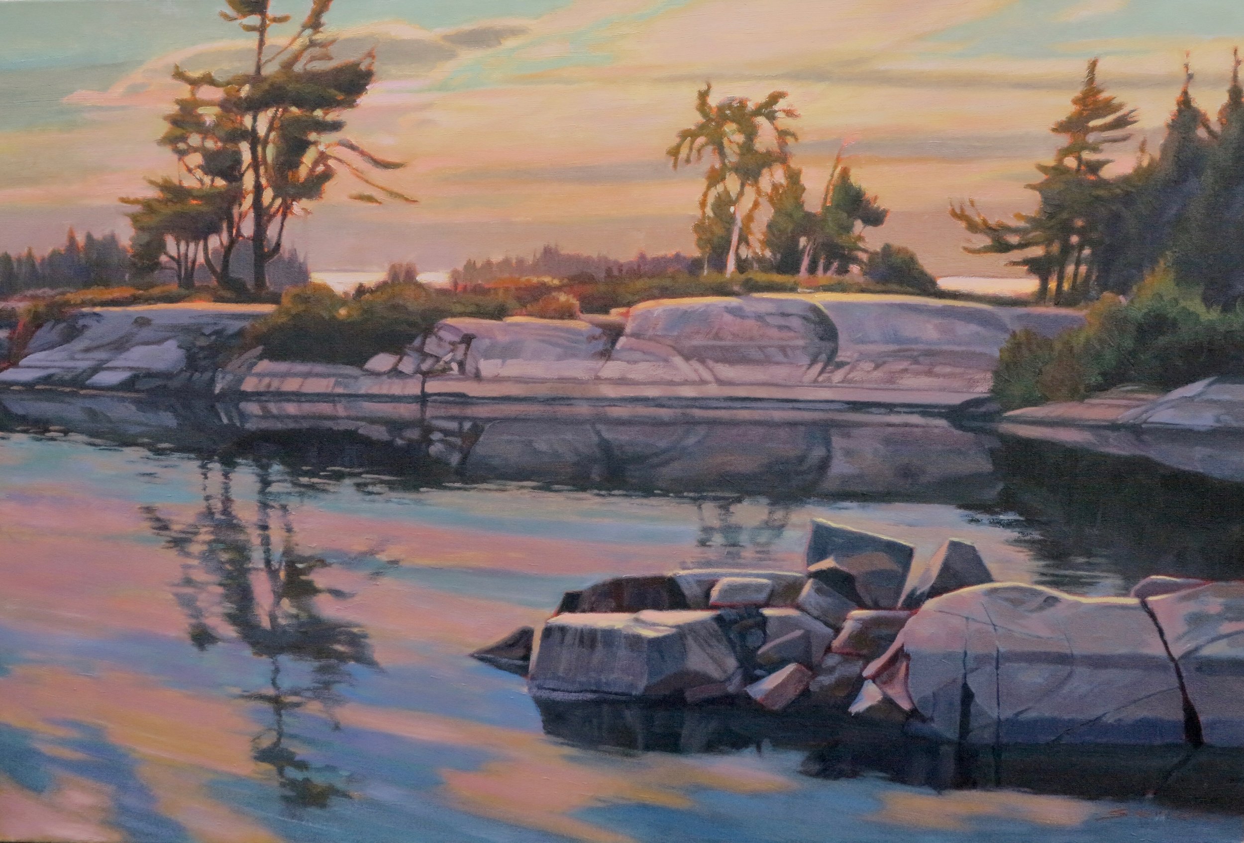 Geo. Bay Reflections 24” x 36” oil
