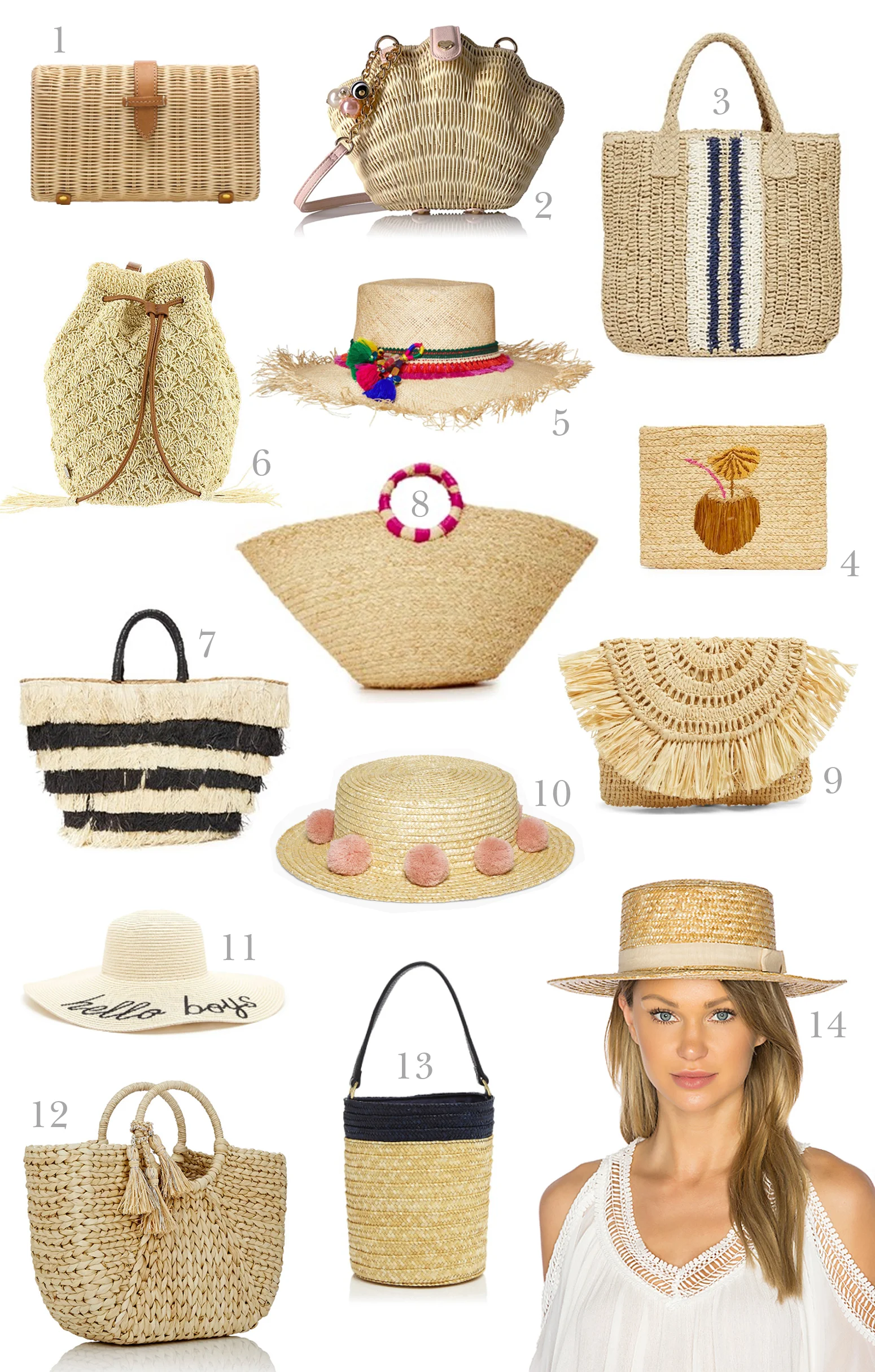 straw hats and bags