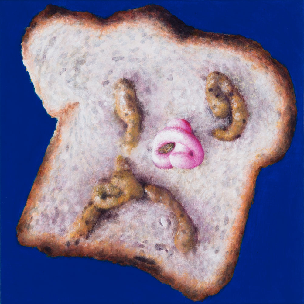 Chris Oh, Brad (2015), acrylic on canvas, 17 x 17" 
