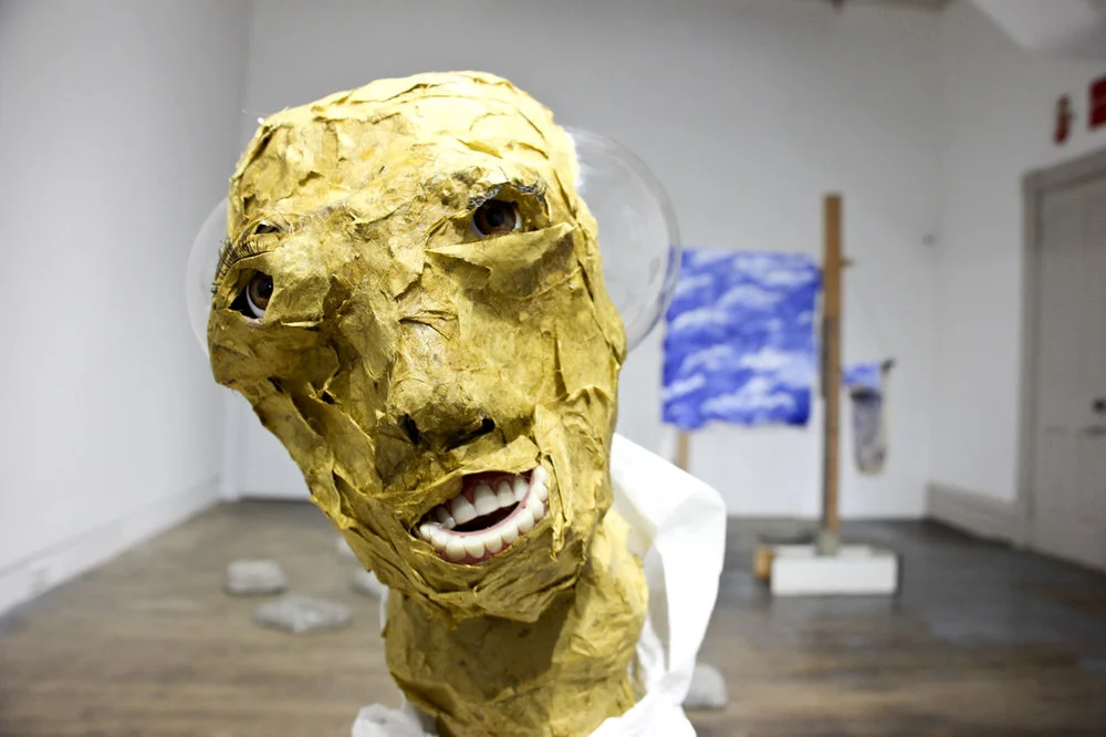 Installation view of the two-person exhibition "The Barometric Pressure Is All Over the Place" (2017) by Laura Bernstein and Daniel J Glendening at Anytime Dept., Cincinnati, OH