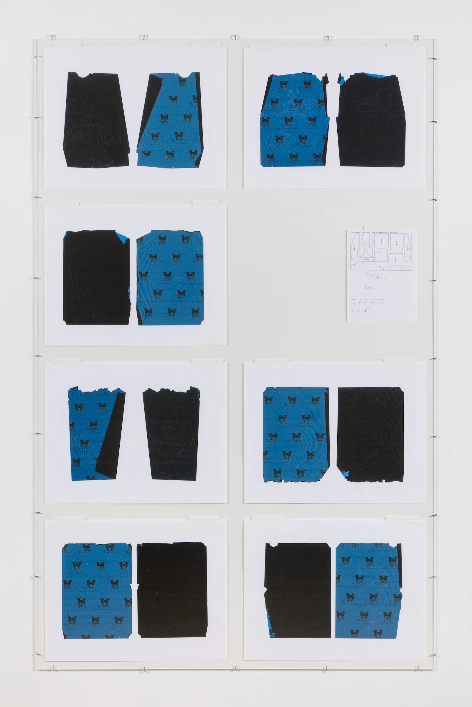 Jessica Vaughn, Learning From the Work of Others (2017), digital prints, photocopy and plexiglass, 76" × 48"