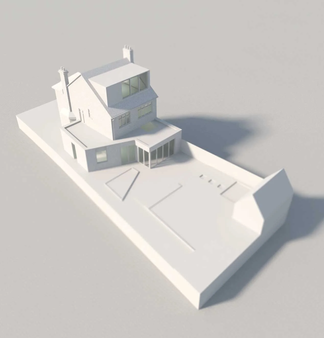 Model of rear and loft extensions by Lendel Stephens Architects