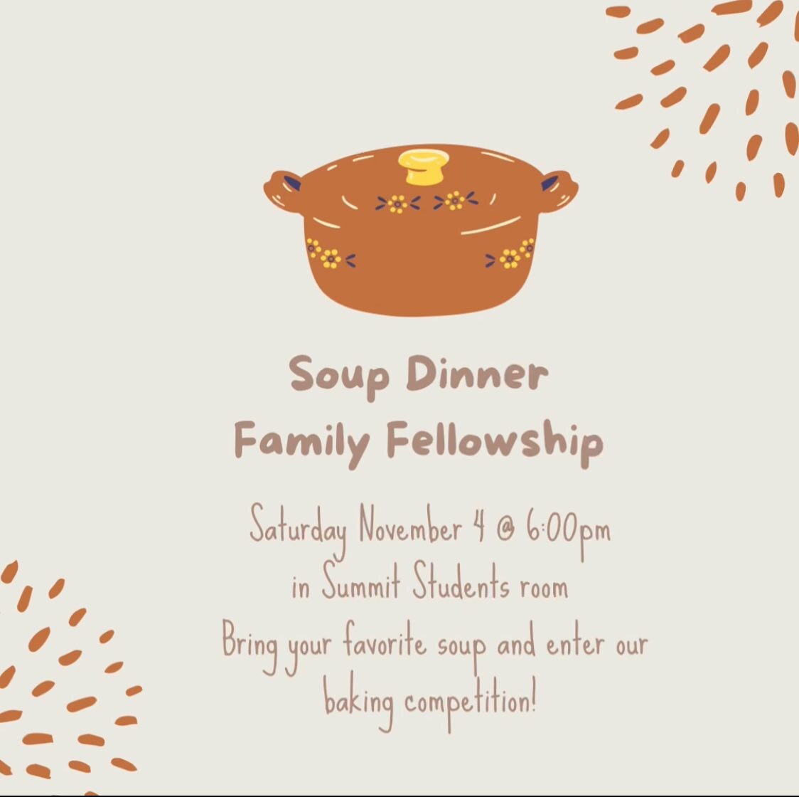 ✨Hope to see you and your family tomorrow evening for our soup dinner! ✨