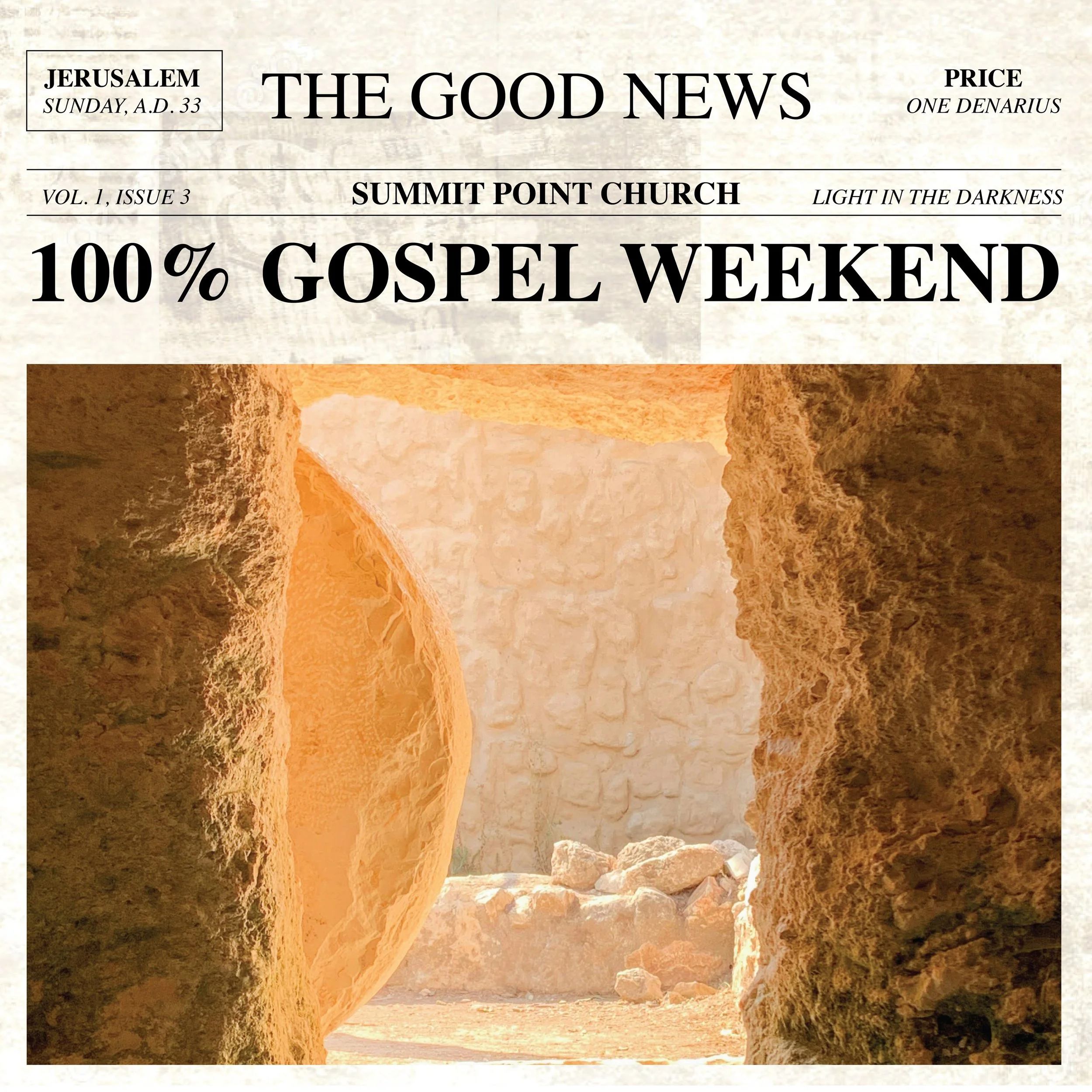 Join us this Sunday at 10am to hear a powerful story from someone who found Christ and a message laser-focused on the good news of Jesus.
