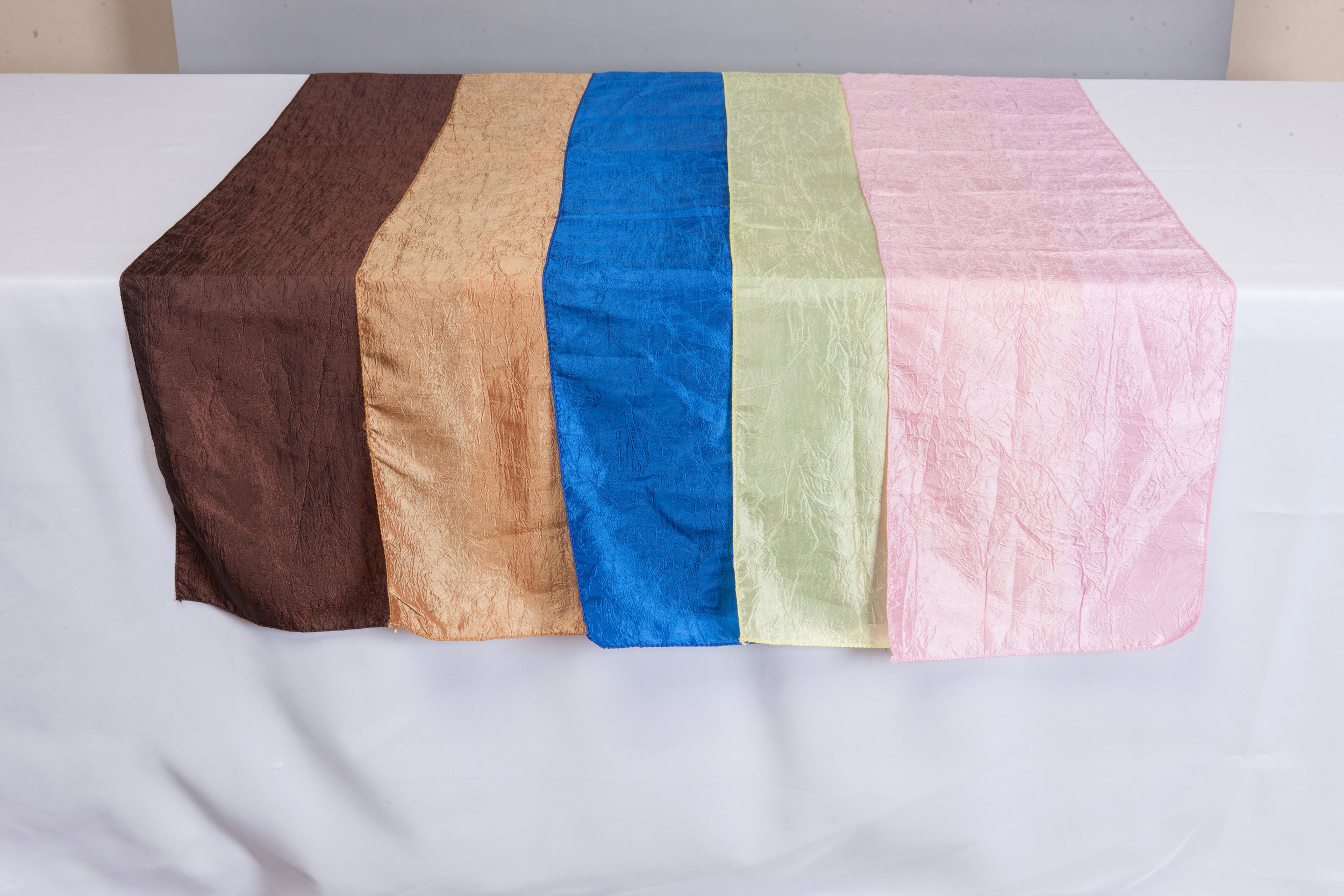 Brown, Gold, Royal Blue, Ivory, Pink Crushed Taffeta