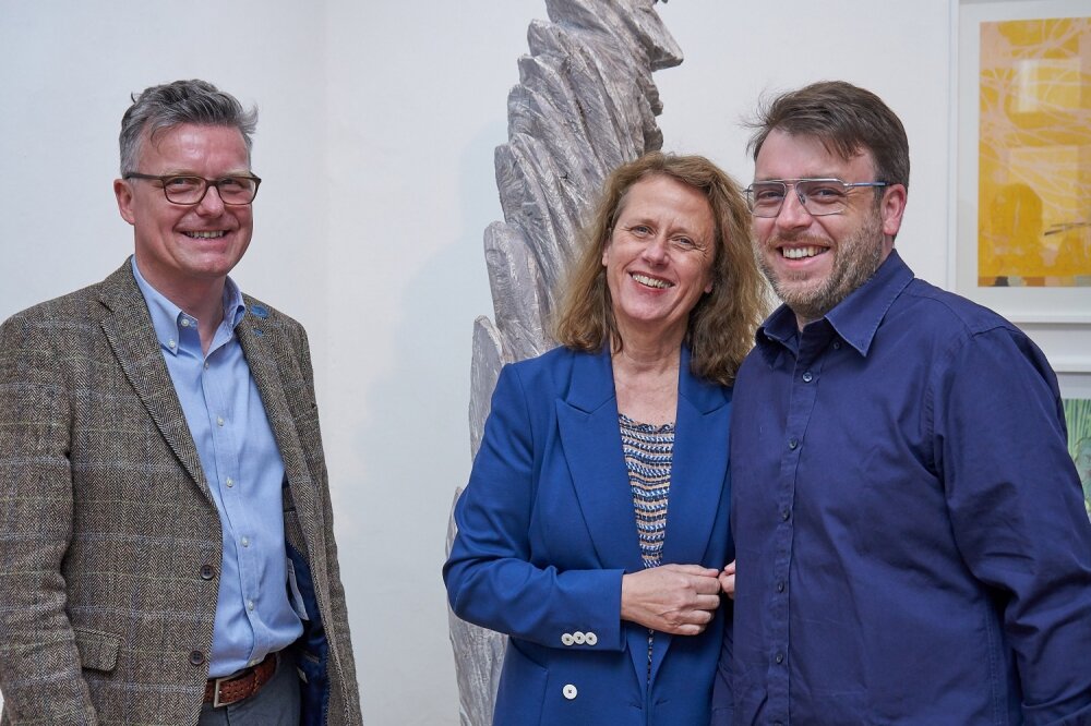 Die Künstler Eckhard Besuden (links), Sabine Becker, Stefan Bircheneder