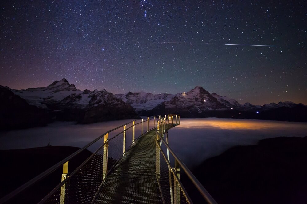 Sternschnuppe über Grindelwald