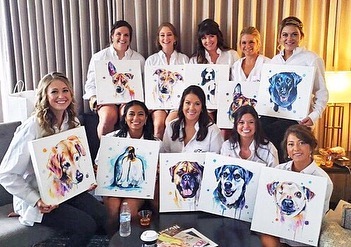 So grateful to have these girls in my life and stand by me on my most special day! 👰💖 This is mainly way I haven&rsquo;t been able to take any new custom requests - I&rsquo;ve been a little busy 😝 Painted for all my bridesmaids of either their fur