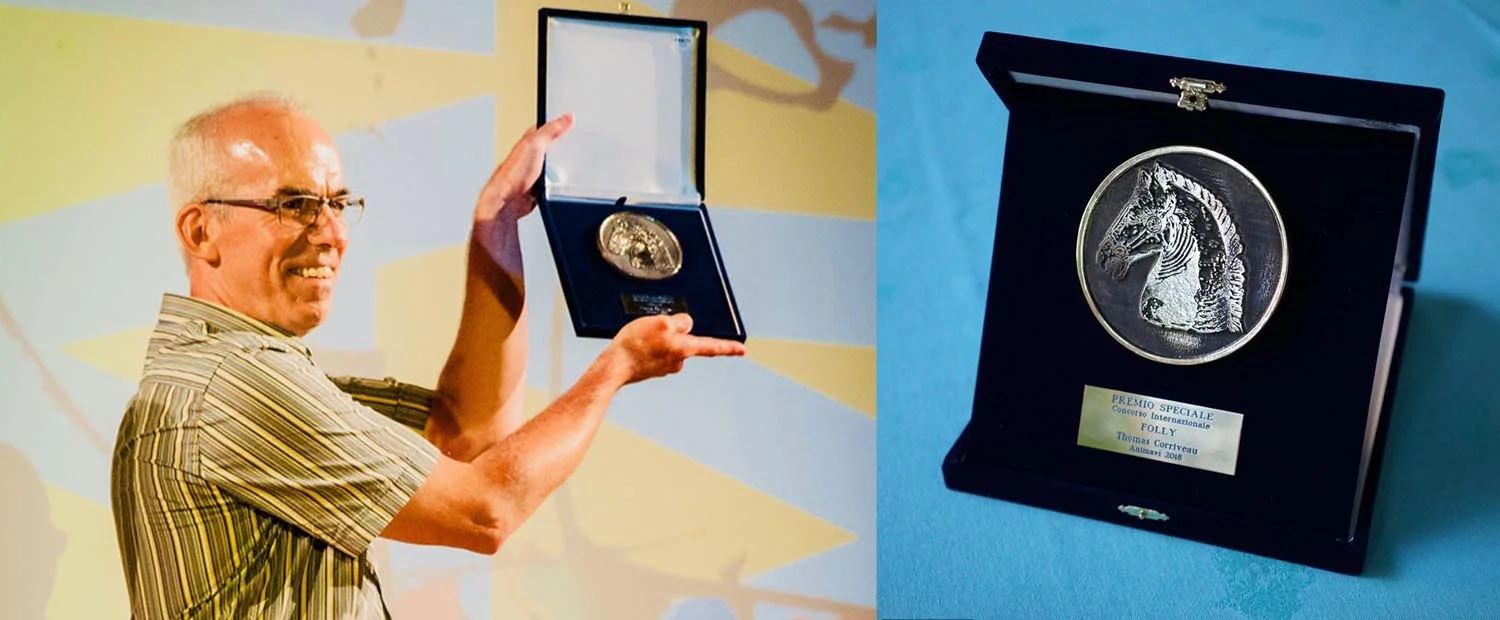 Mention spéciale pour le film LA BÊTISE à Animavi, Festival international de film d’animation poétique, à Pergola en Italie, en juillet 2018. Special mention for the film FOLLY at ANIMAVI 2018, International Film Festival of Poetic Animation, Pergola, Italy, in July 2018.