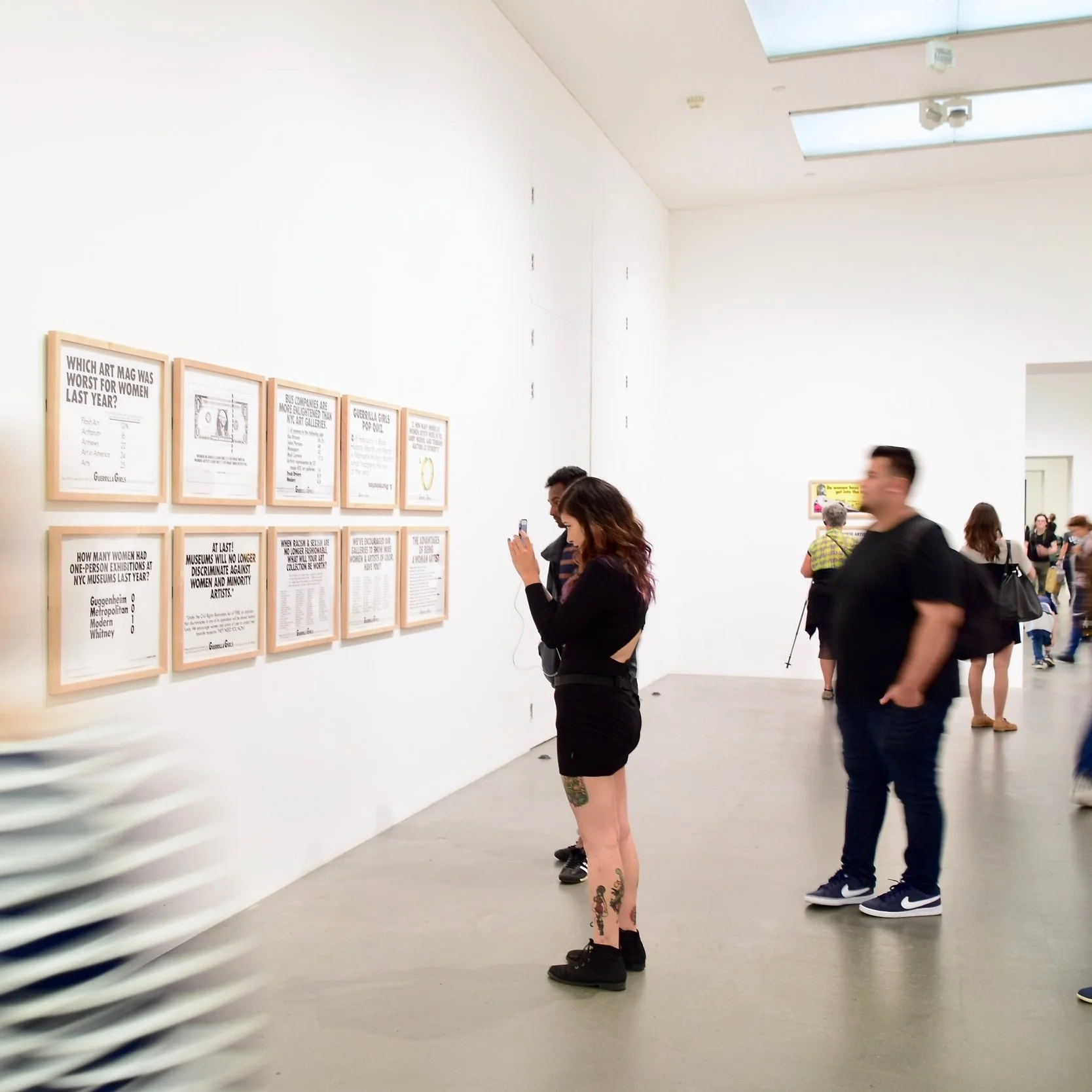 people in an art gallery