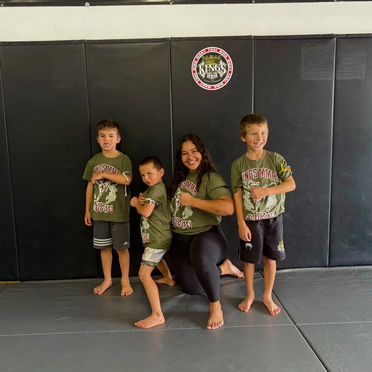 Nothing like getting your first belt✨ Our Kids Muay Thai program got to test last month and these are our youngest guys along side their Coach Naomi.