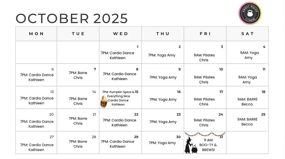 A new month means another fresh start! Do your goals this month include health and fitness? If so, reach out to us or book a class online:

www.misstwisterdance.com/sweatsquadfitness