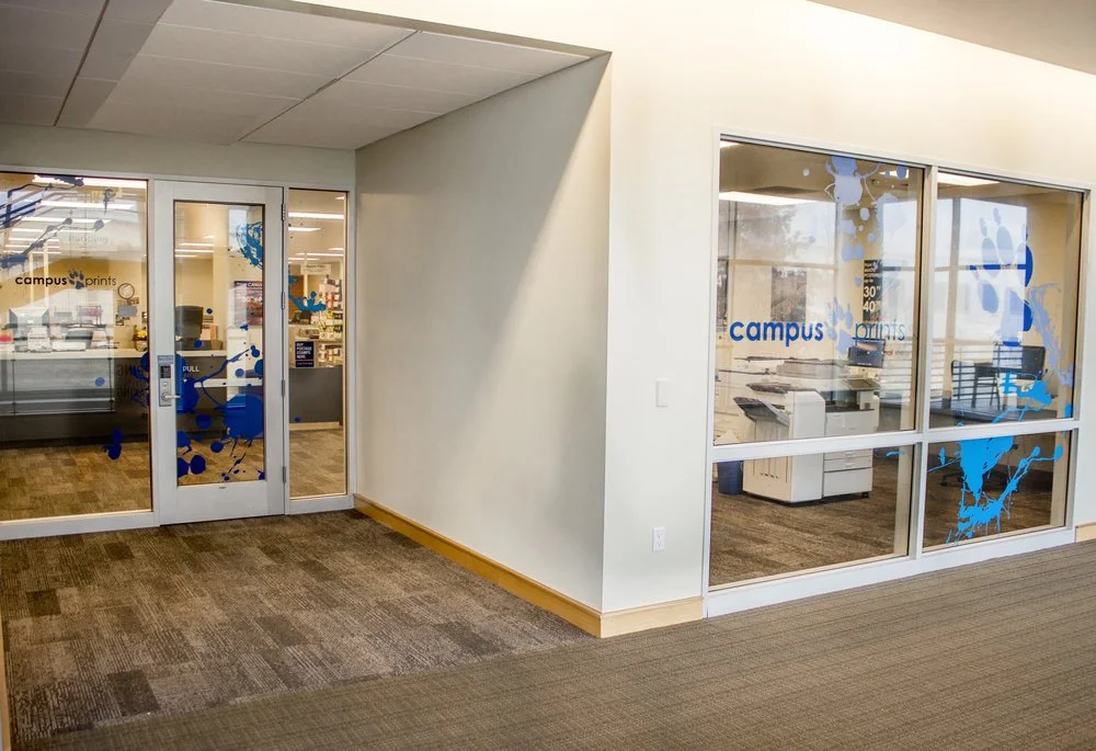 exterior storefront for campus prints