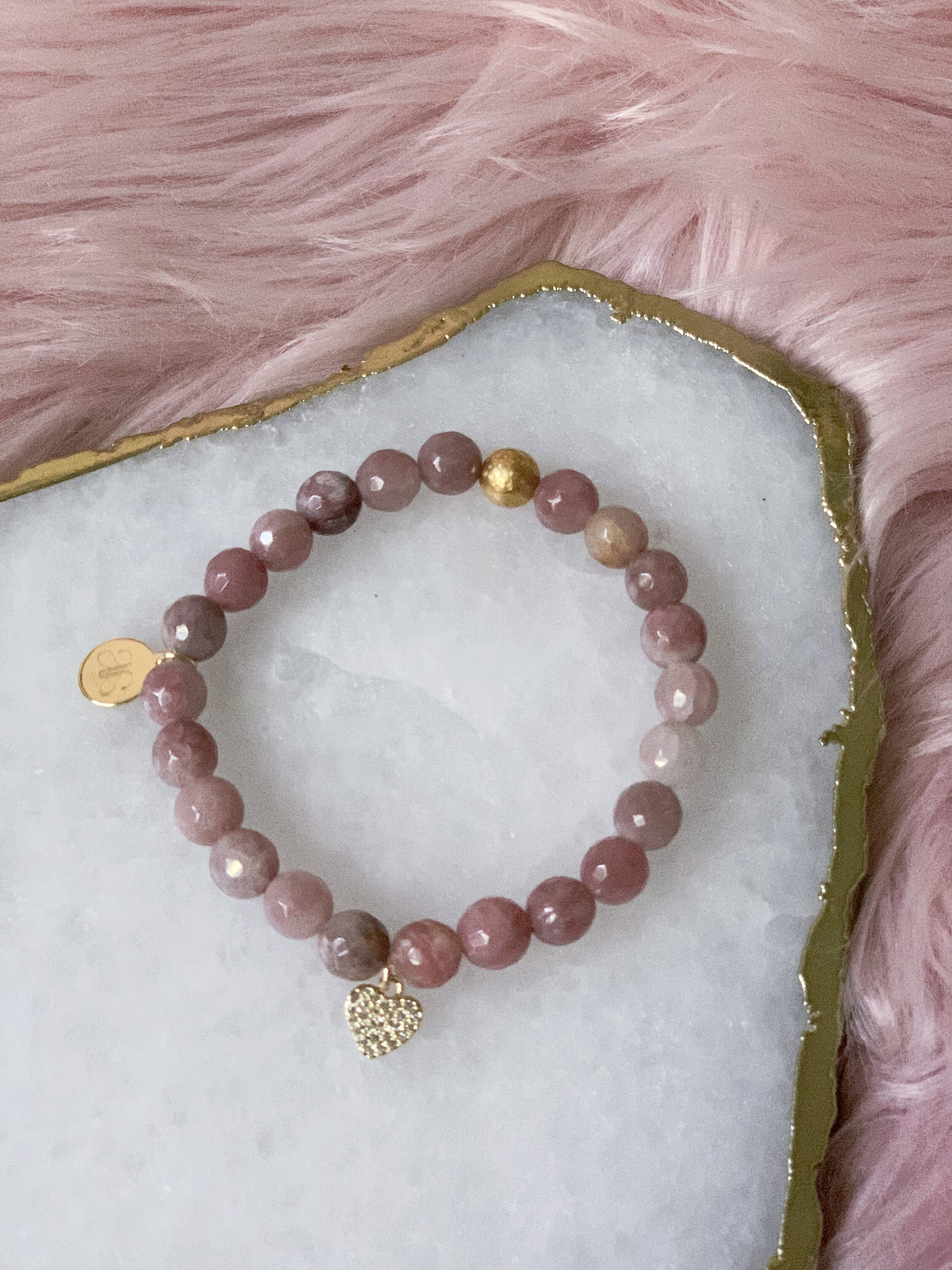 Yoga Buddha Lotus Bracelet Set Mala Bracelet Morganite Angel Aura Quartz Mother-of-Pearl Citrine Gold 8mm