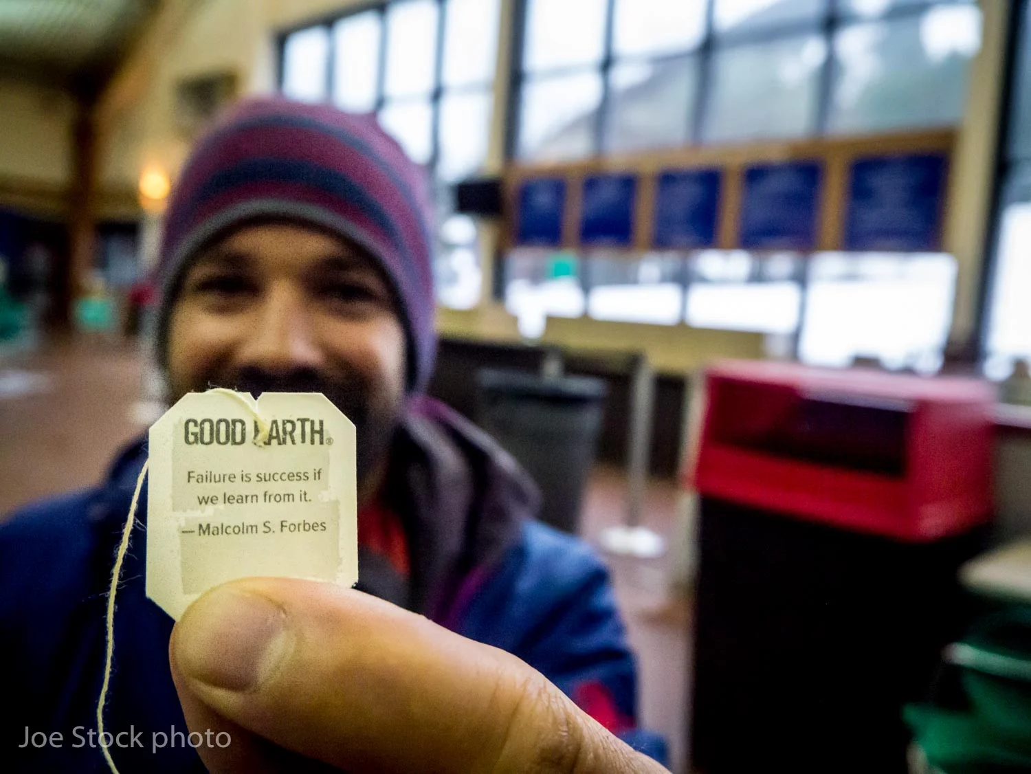 We bailed back to the lodge after four hours in a 32-degree downpour. Brad Cosgrove finds justification in his Good Earth tea: "Failure is success if we learn from it." –Malcolm S. Forbes.