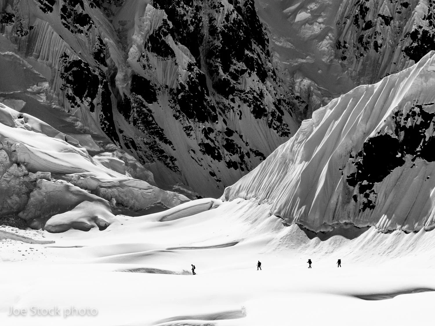 Touring near Denali base camp at 7,000 feet on the Kahiltna Glacier.
