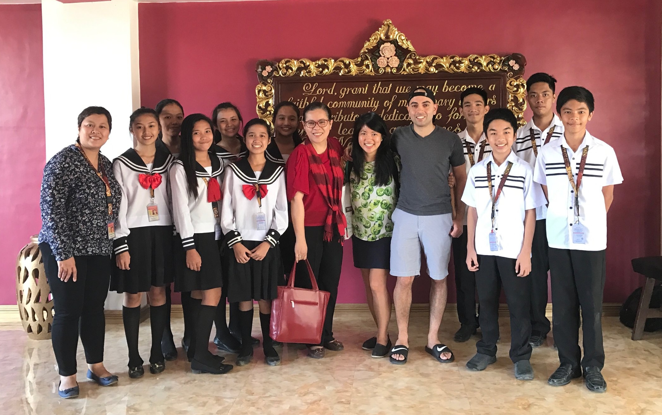Meeting our Mater Dei Academy scholarship recipients for the first time in January 2017.