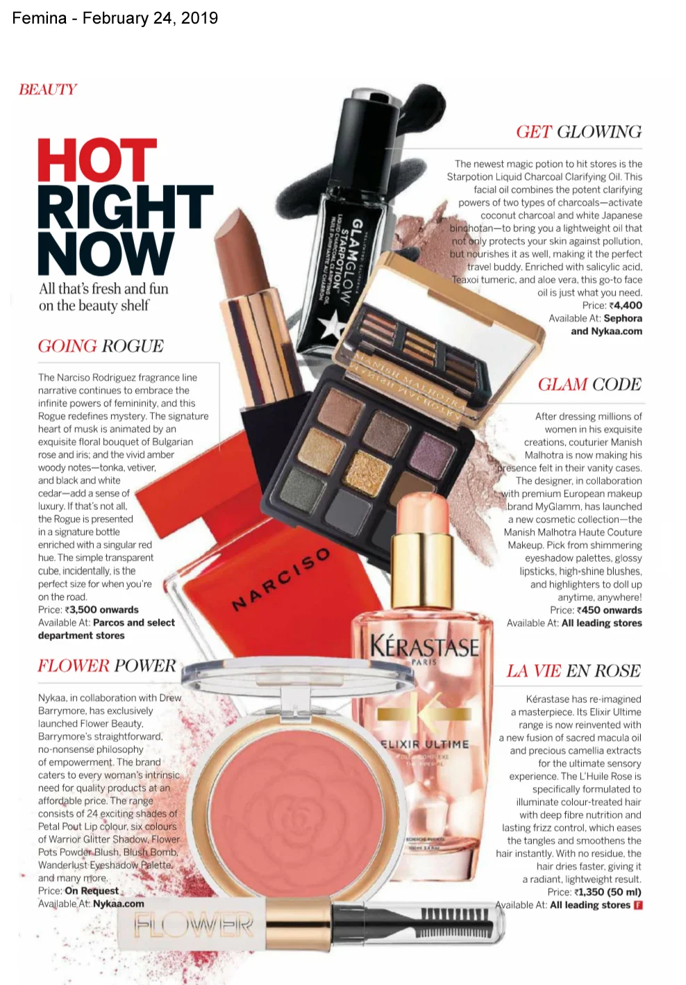 FLOWER BEAUTY Launch covered in FEMINA