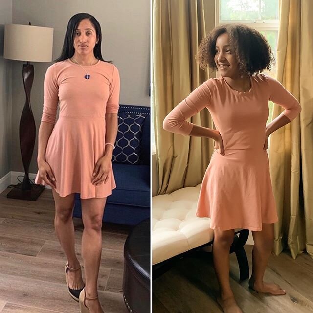 So two years ago for Mother&rsquo;s Day I wore this dress and today my daughter took it over and wore it for Father&rsquo;s Day. Had to do a side by side. I don&rsquo;t know whether to laugh or cry😉. #SheTakesMyBreathAway 😍