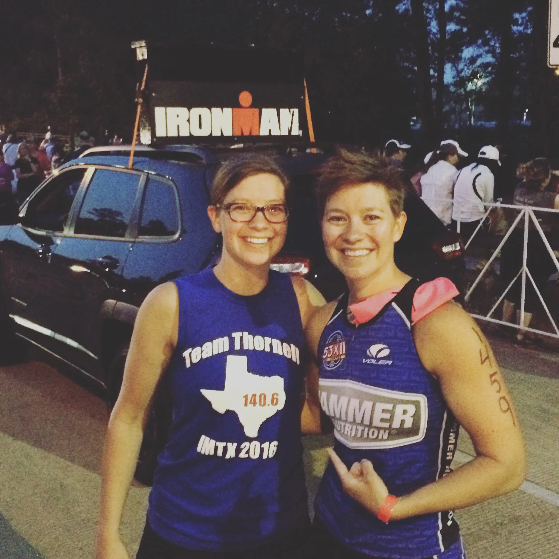 With Megan before the start of Ironman Texas 2016