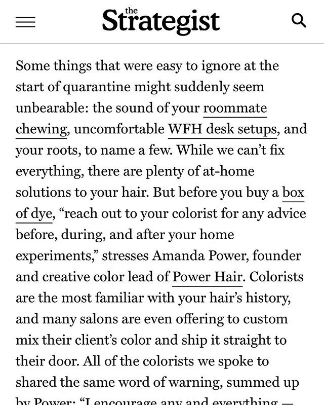 Heyyy y&rsquo;all. 👋🏼 Check the link in our bio to read up about at home hair color ideas / solutions from some of the leading artists in NYC - including me 🥳 on @thestrategist for @nymag ❗️ Would y&rsquo;all want for me to go live with a client a