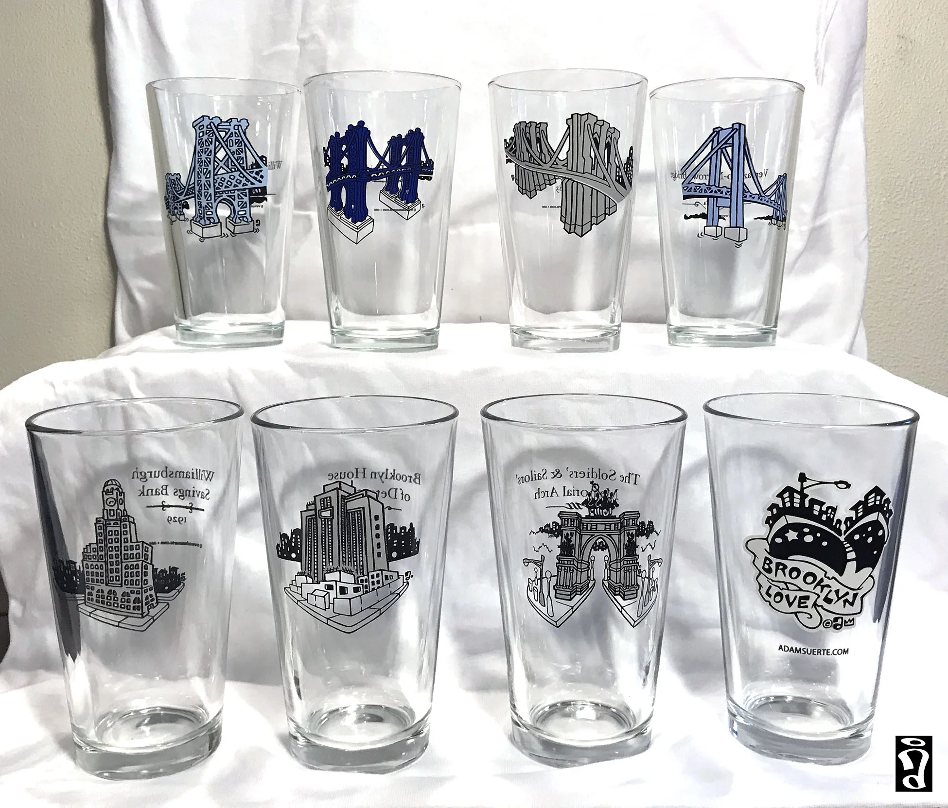Brooklyn Landmark Pint Glasses
