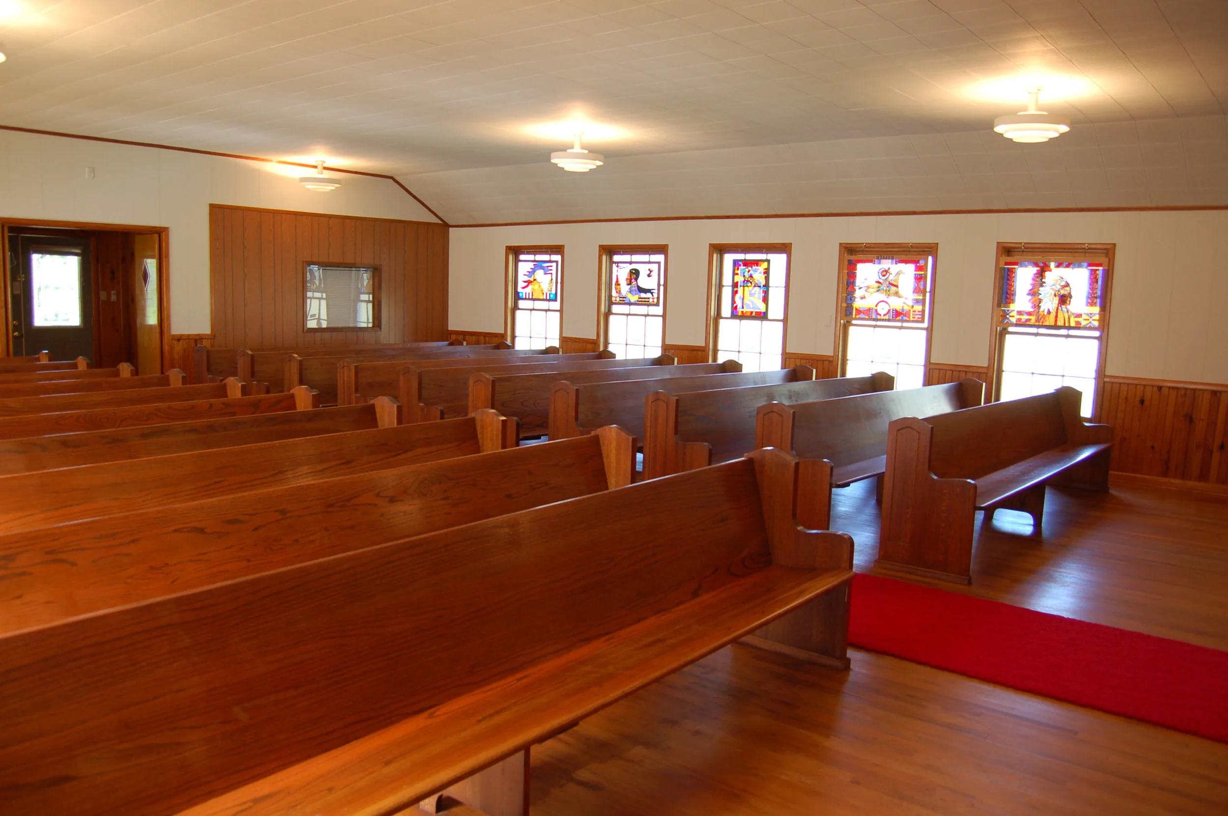 Retained intact and part of the same complex as the Abstract Studio, the church's sanctuary serves as a place of respite and contemplation.