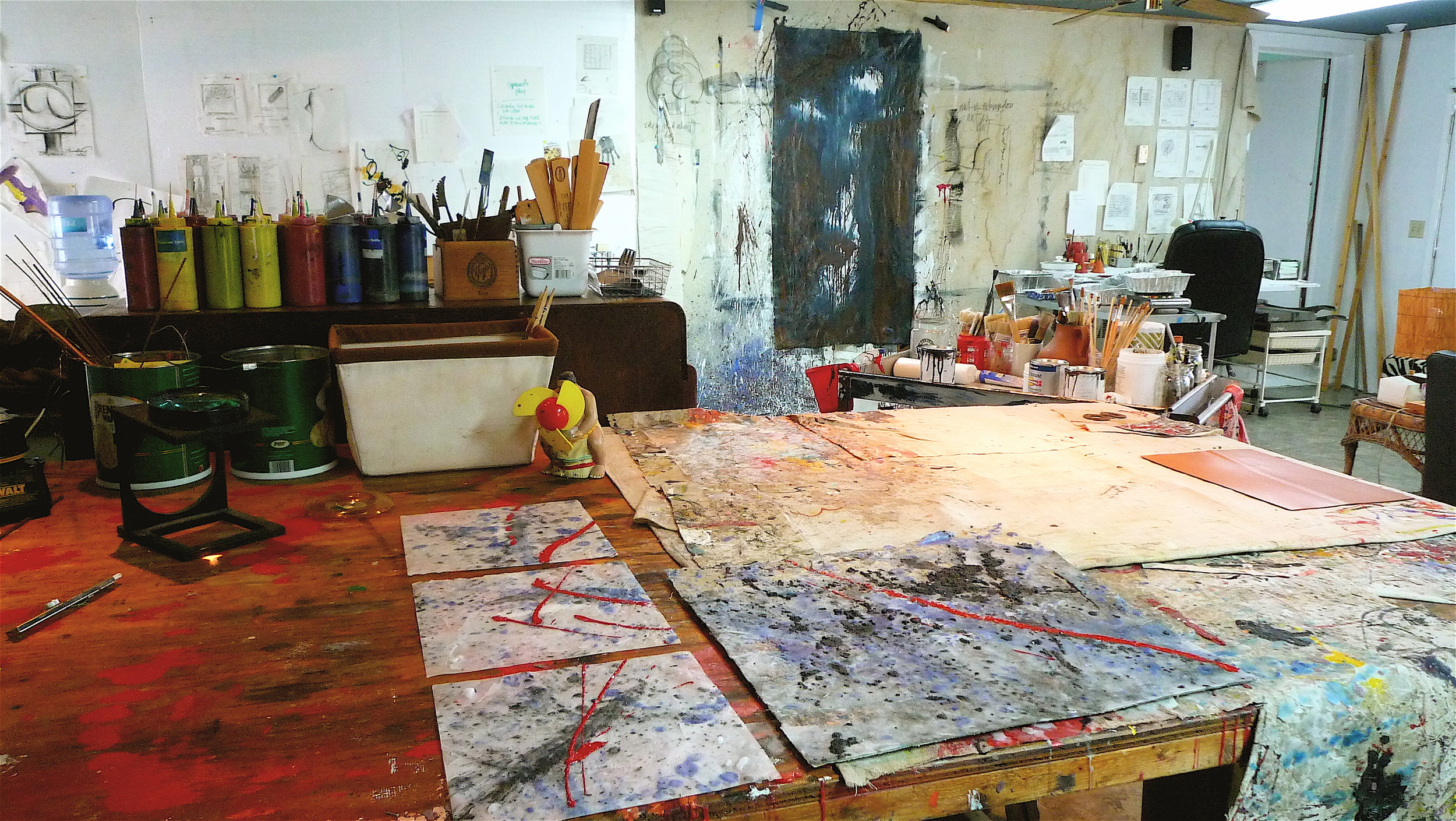 The true workspace of Terry McCullough in the Abstract Studio